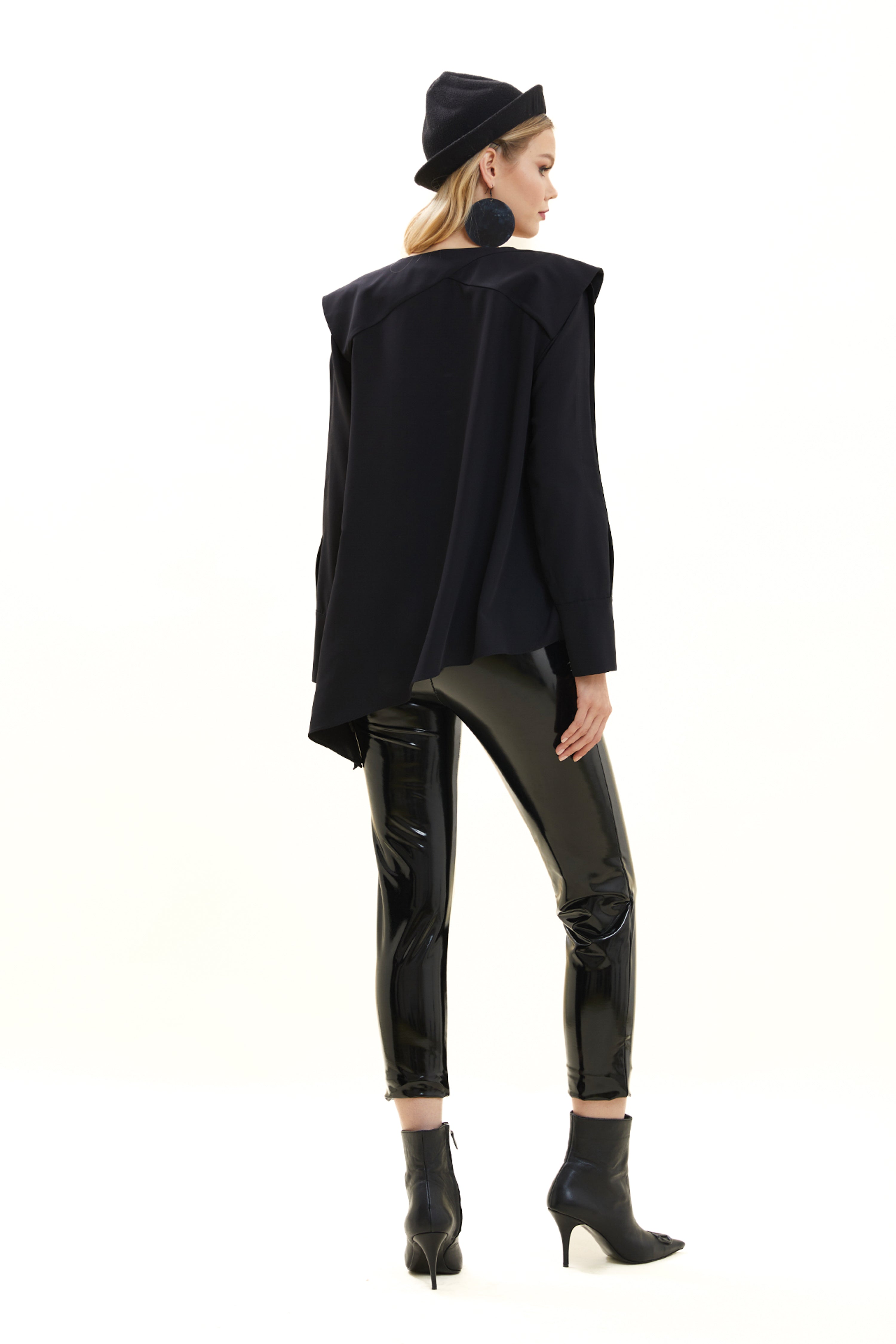 Asymmetrical Blouse with Slit Sleeves