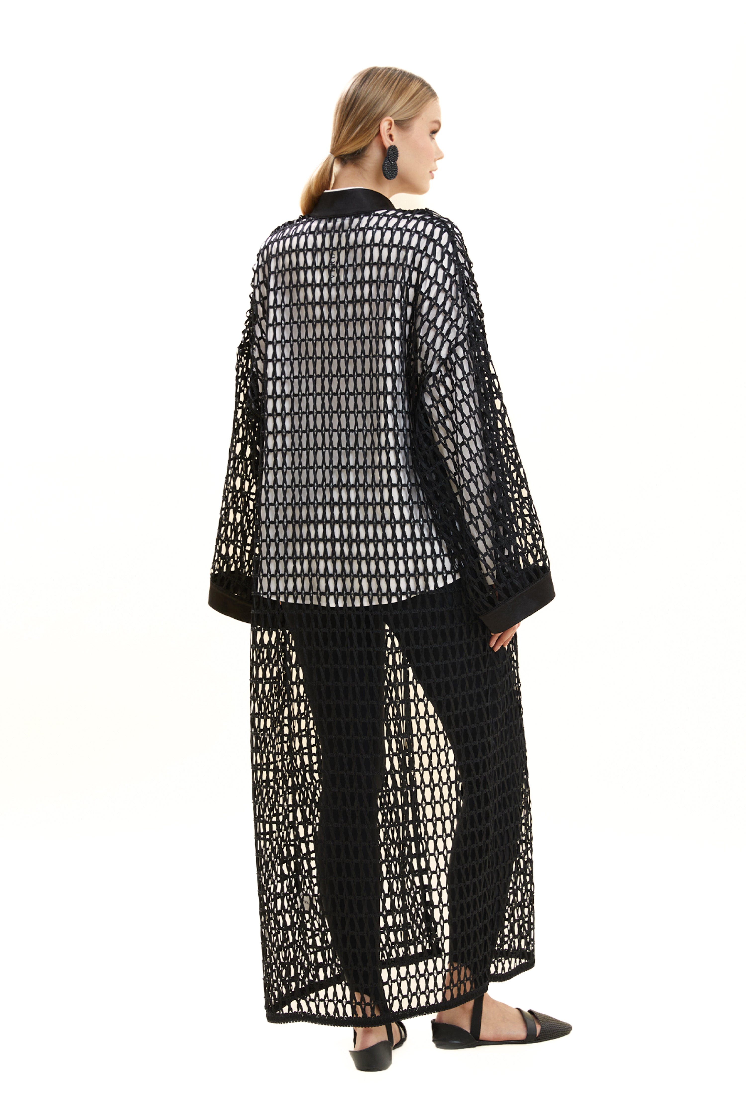 File Knitted Caftan Cape
