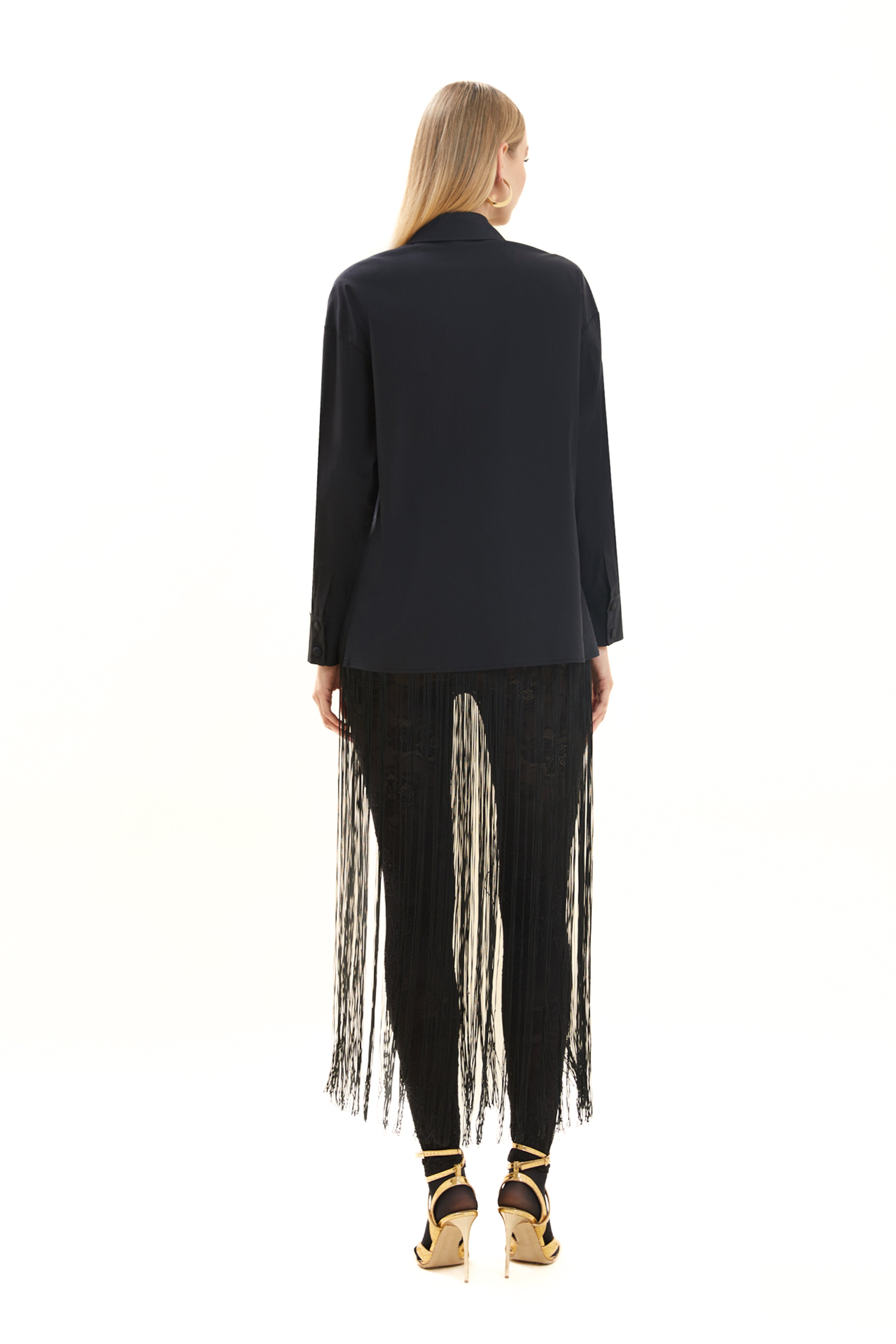 Snap Closure Avant Garde Cotton Shirt