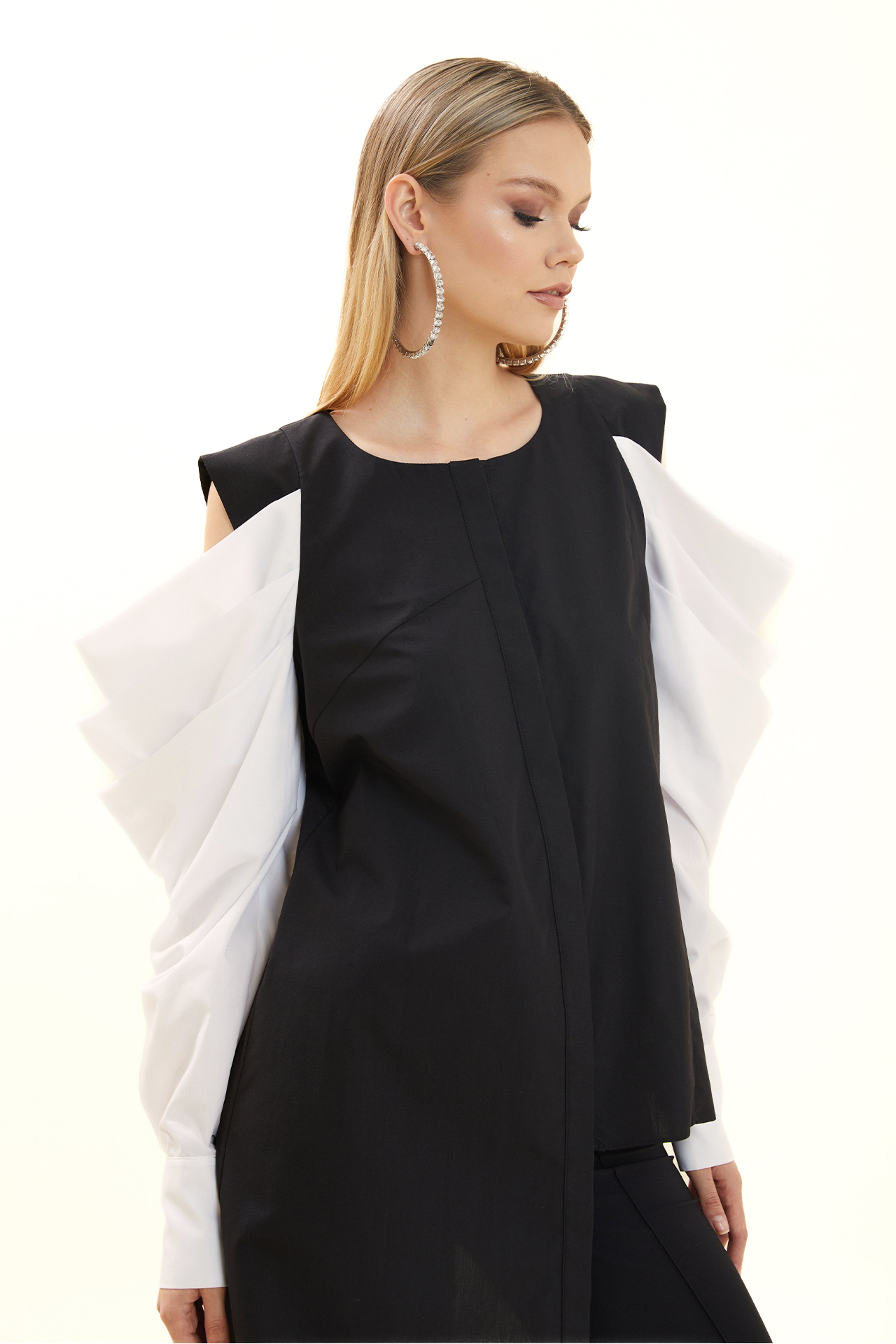 Asymmetrical Shirt with Sleeves