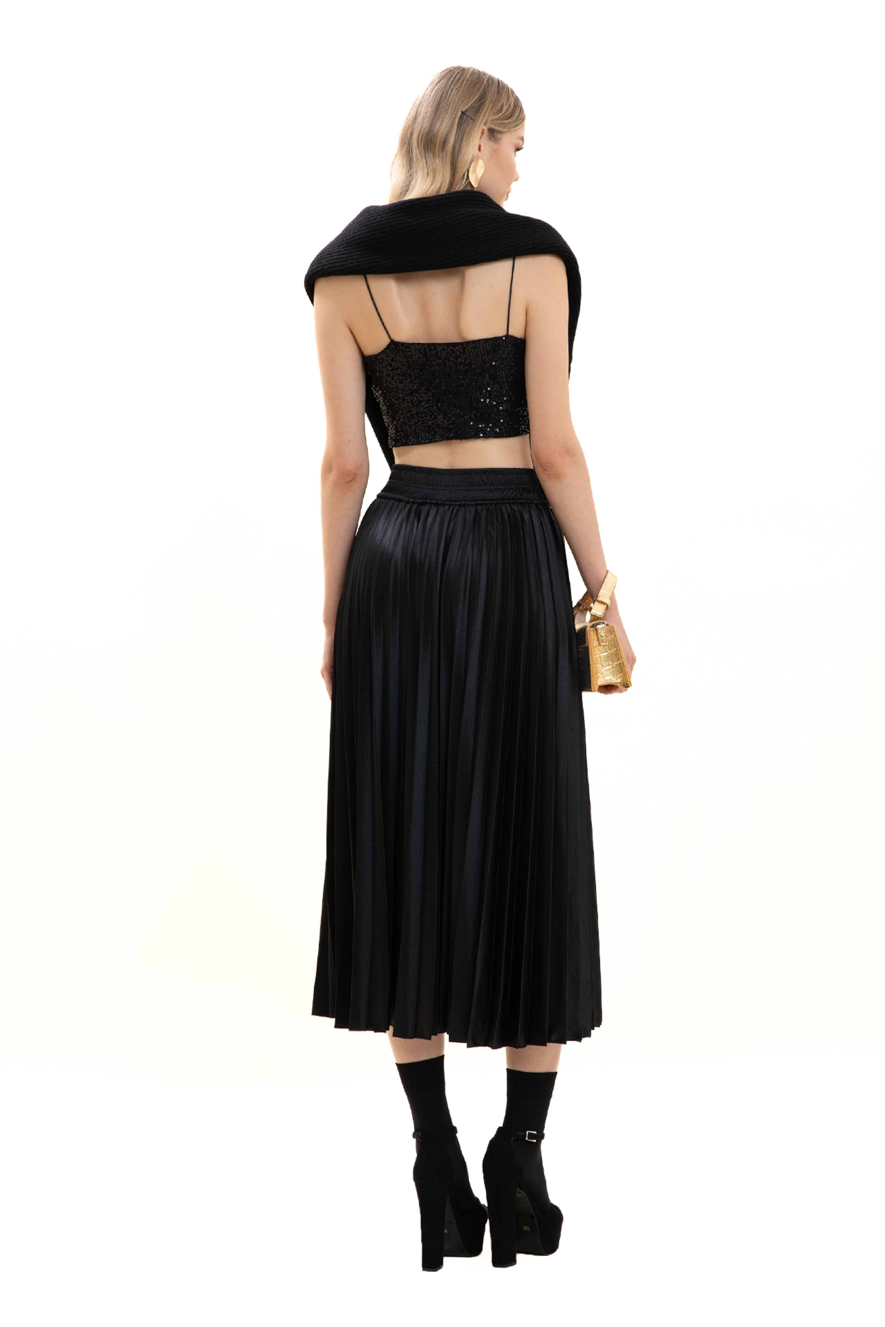 Pleated Midi Skirt
