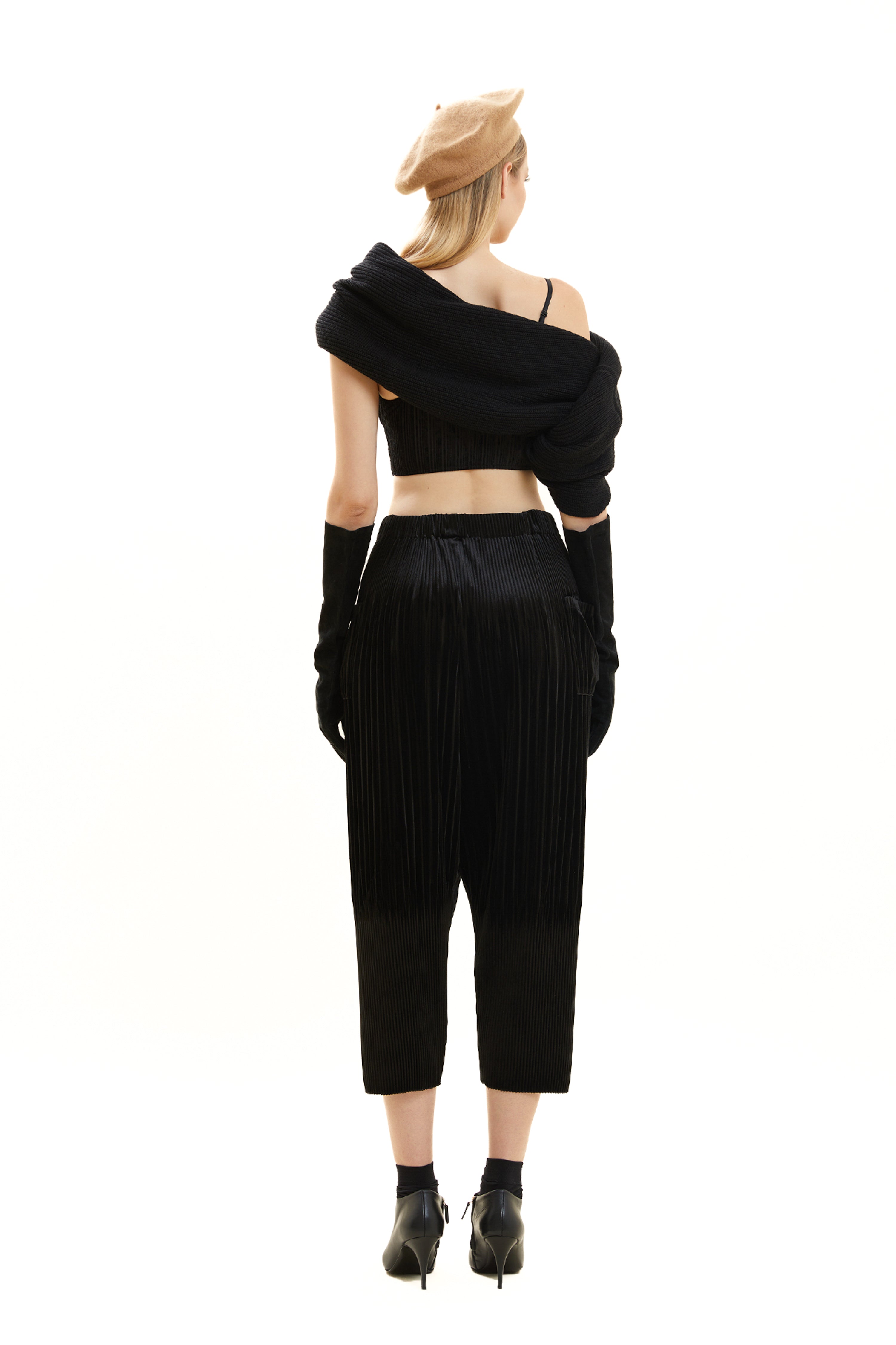 Pleated Velvet Trousers