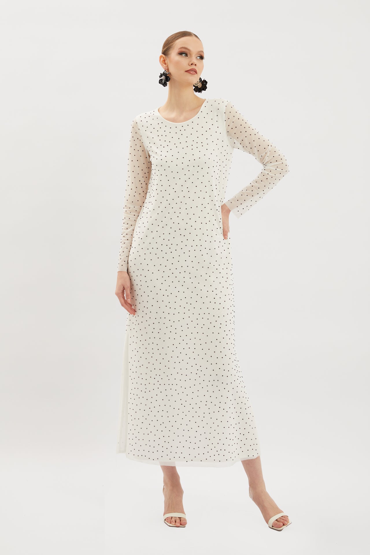 Dress with Stone Embellishing Details