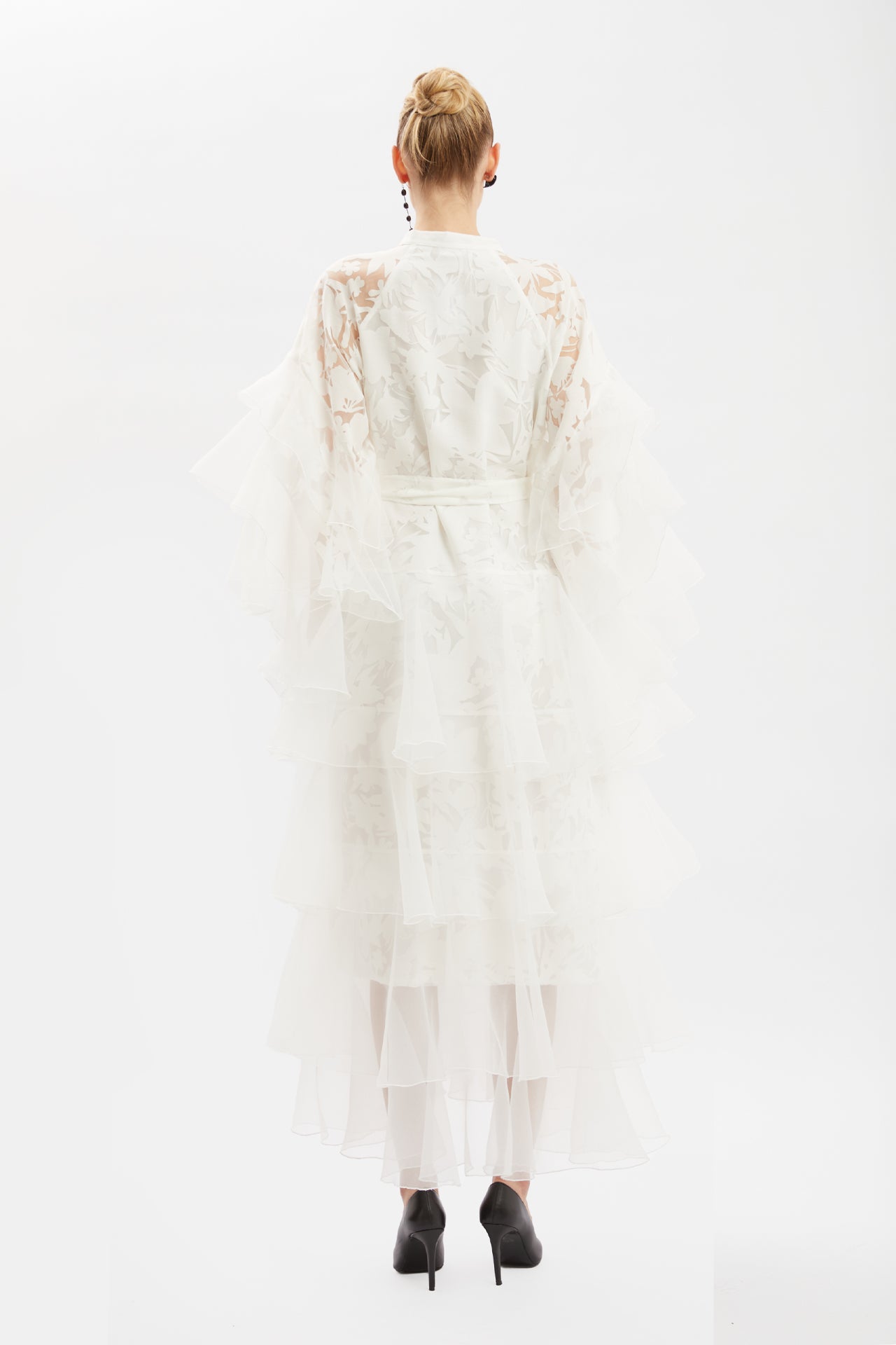 Mandarin Collar Belted Dress