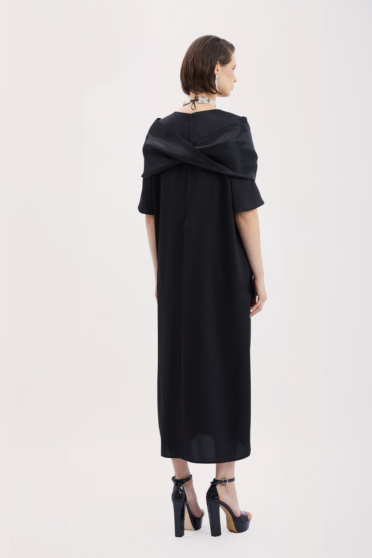 Bolero and Brooch Detailed Dress