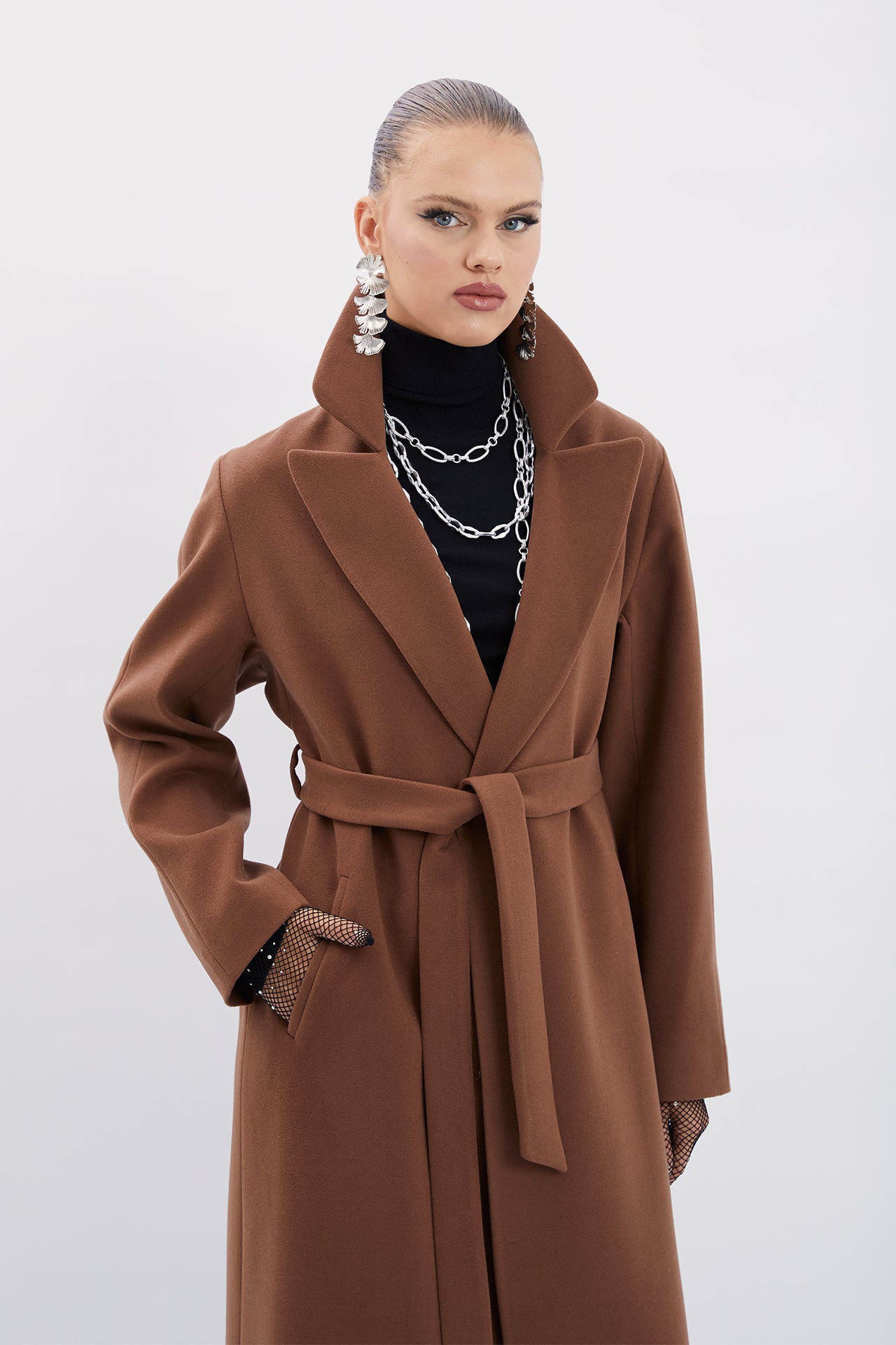 Belted Coat with Belt Detail