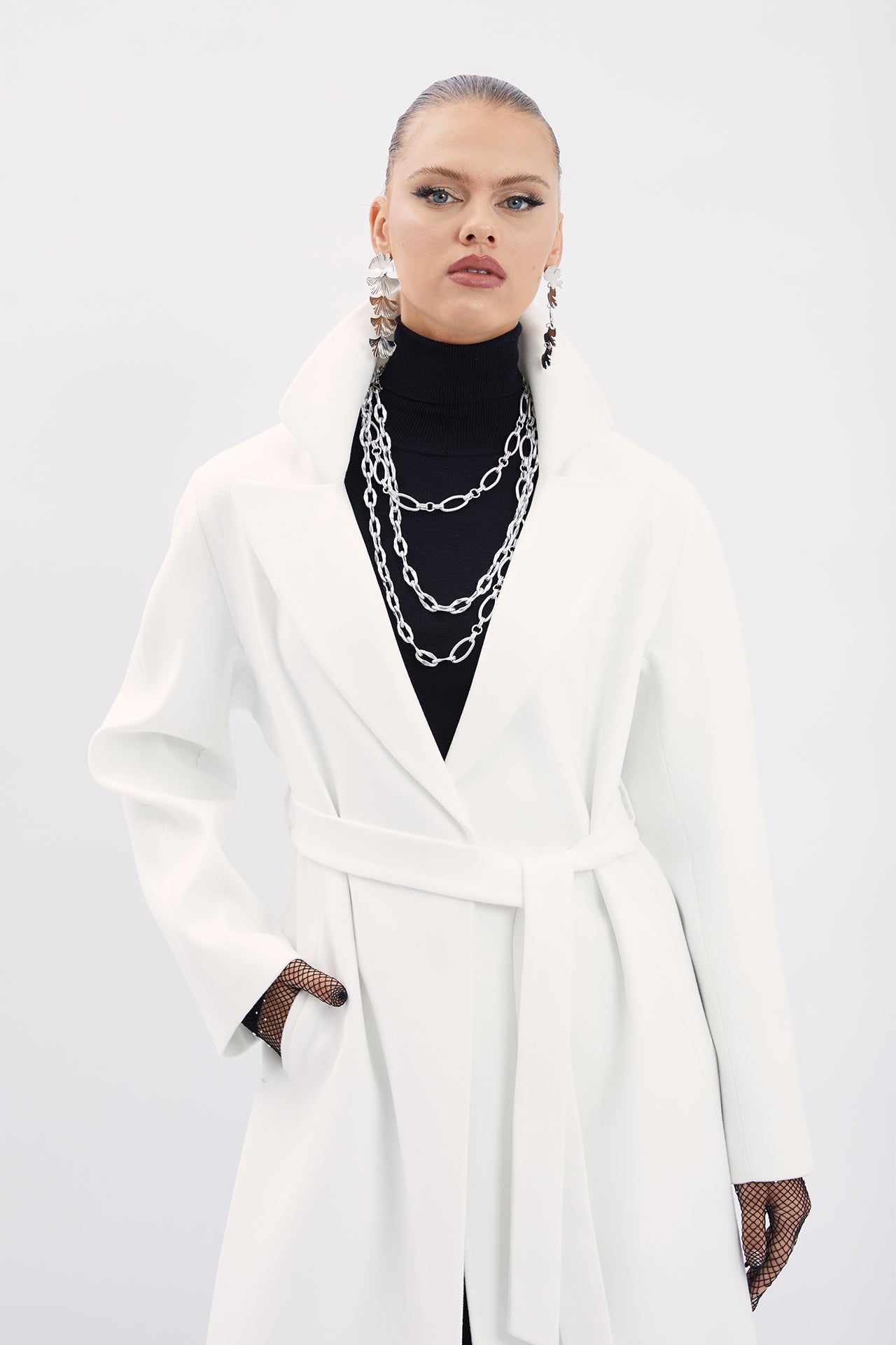 Belted Coat with Belt Detail