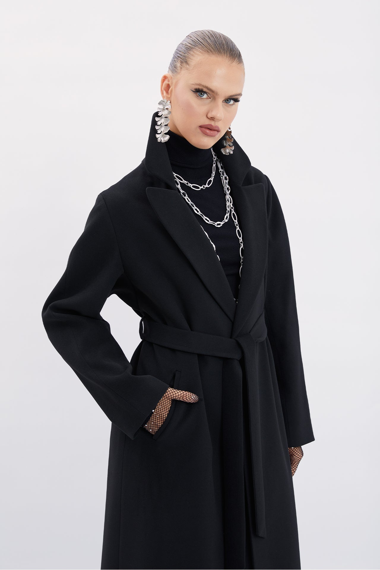 Belted Coat with Belt Detail