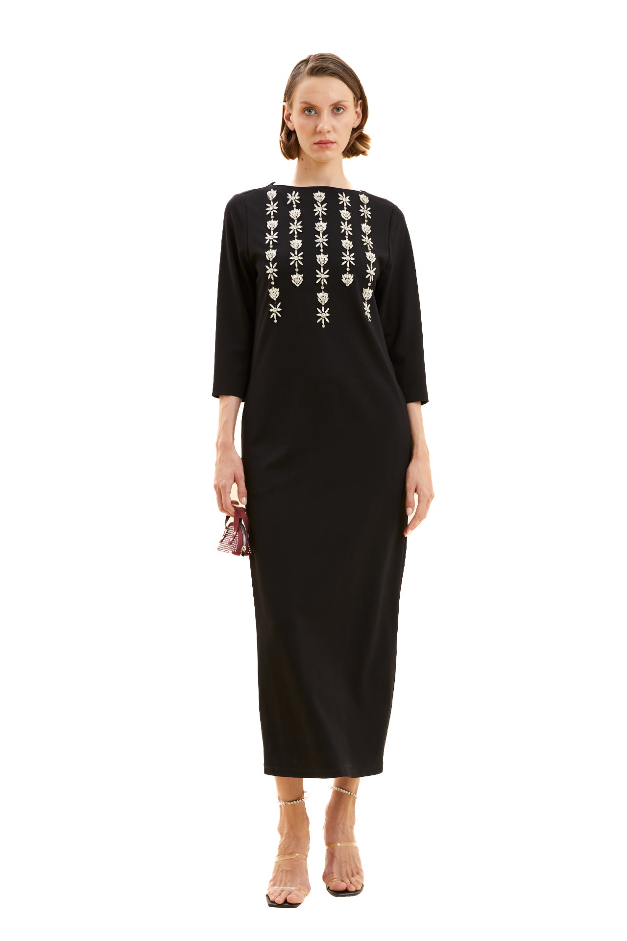 Stone Detailed Knitted Dress