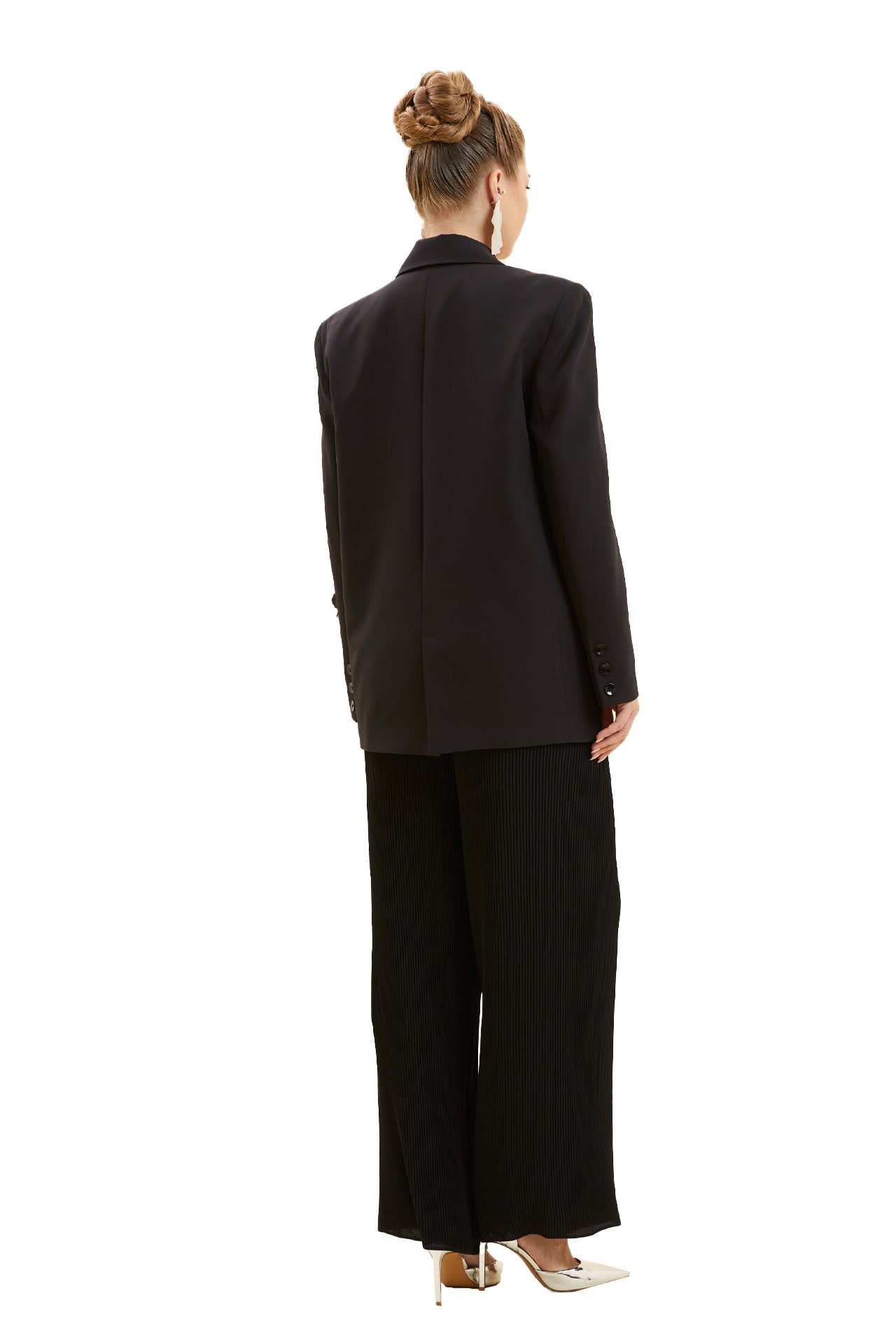 Applique Detailed Double-Breasted Jacket