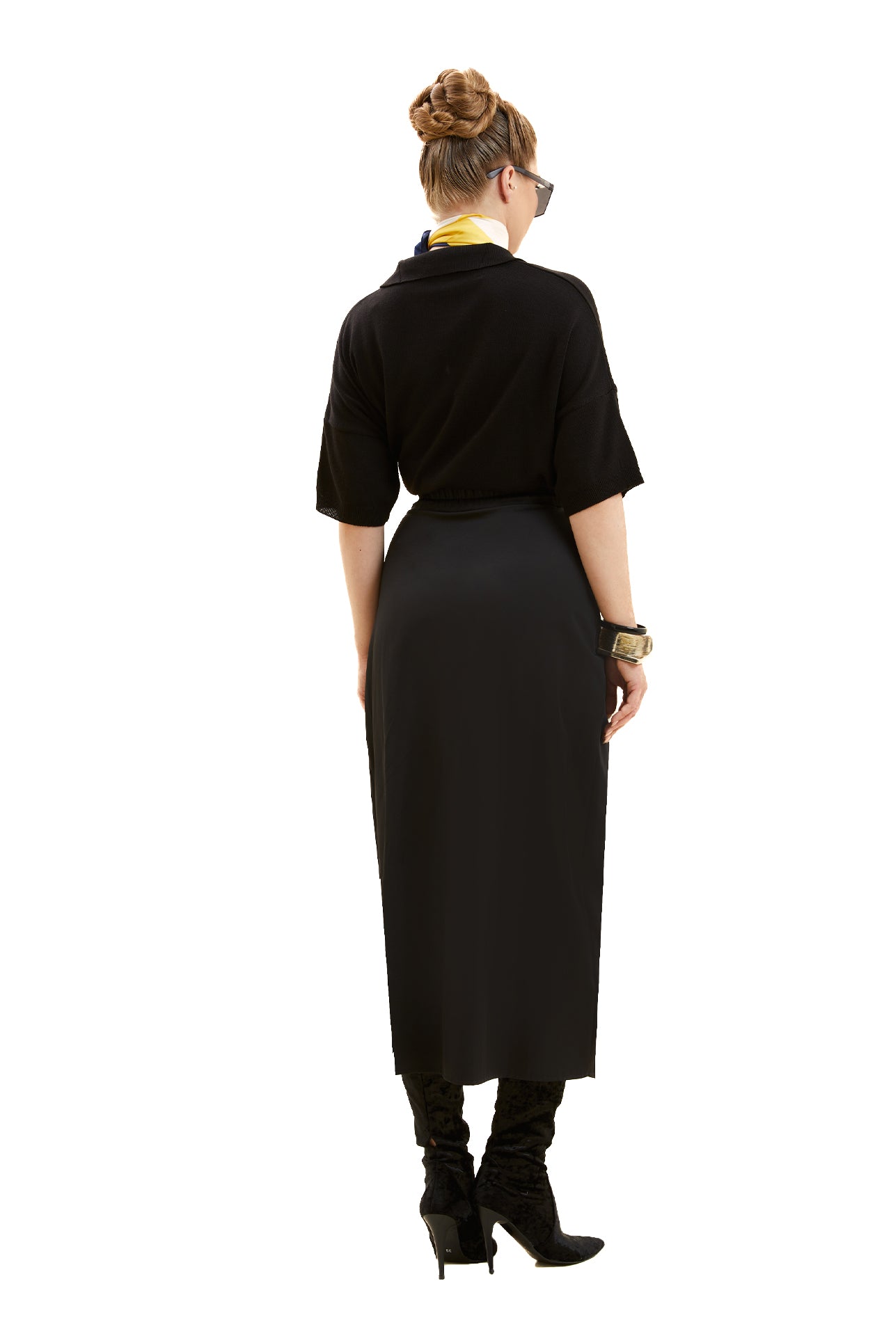 Pleated Pencil Skirt