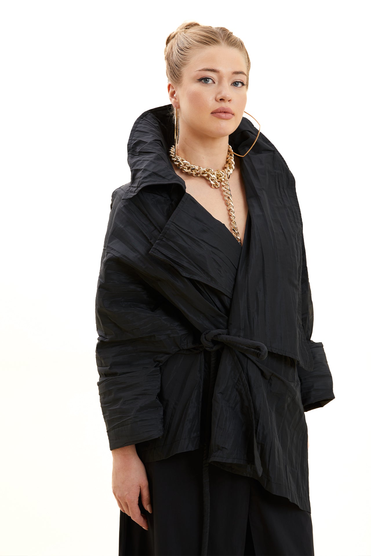Oversized Crash Taffeta Trench Coat
