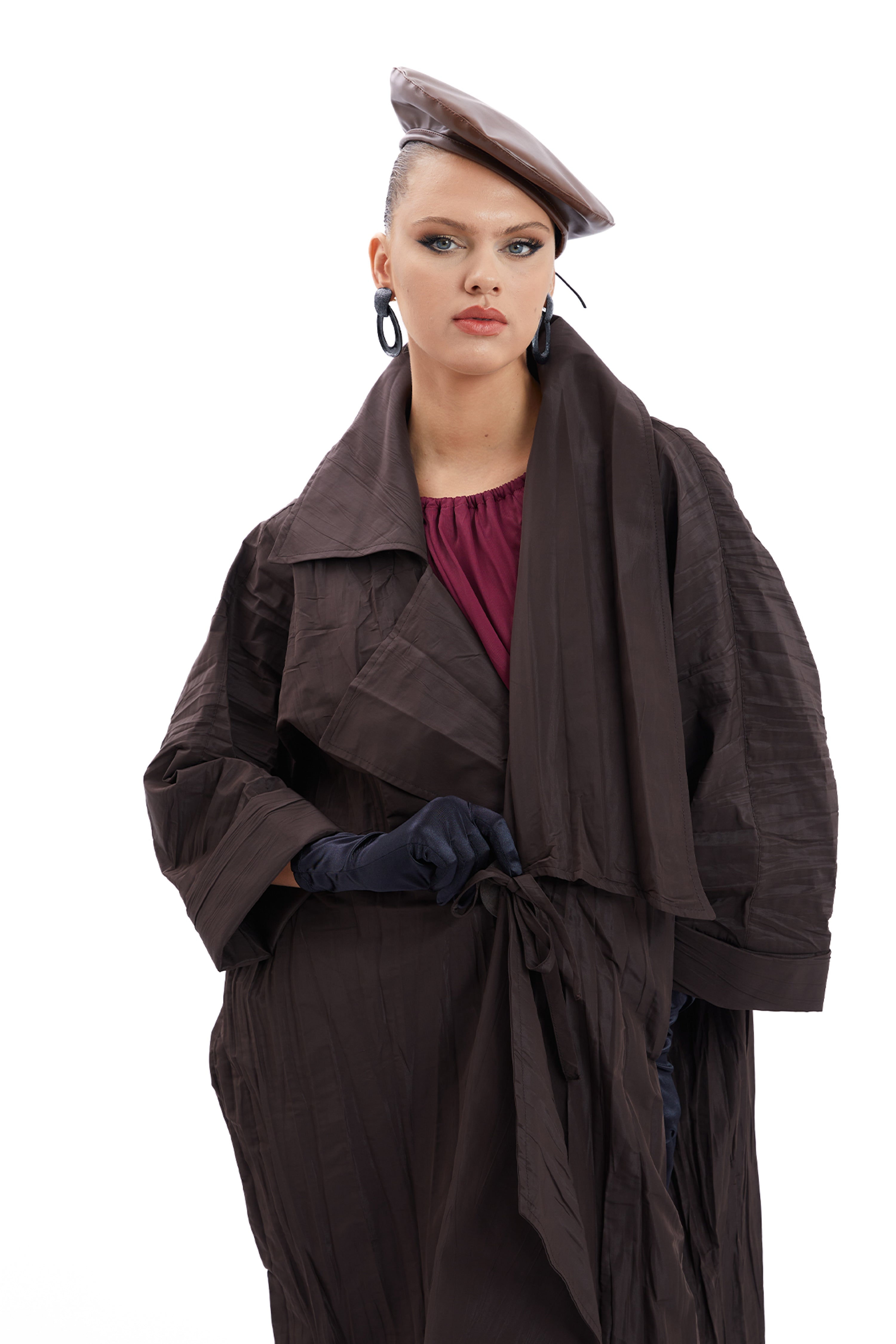 Oversized Taffeta Trench Coat