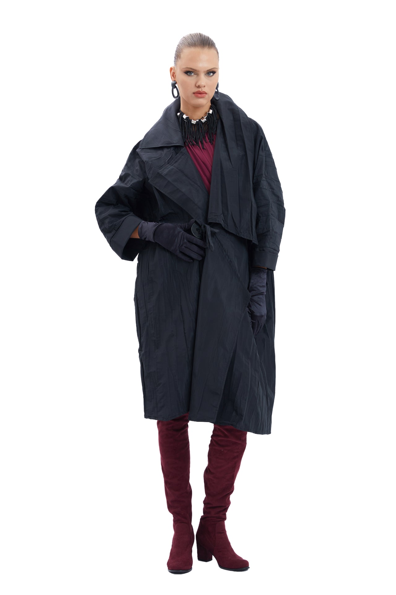 Shawl Collar Trench Coat -