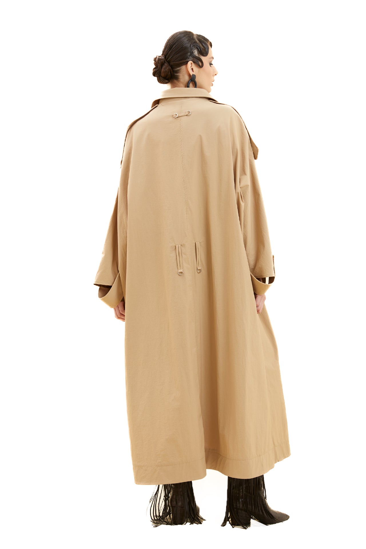 Asymmetrical Cut Trench Coat