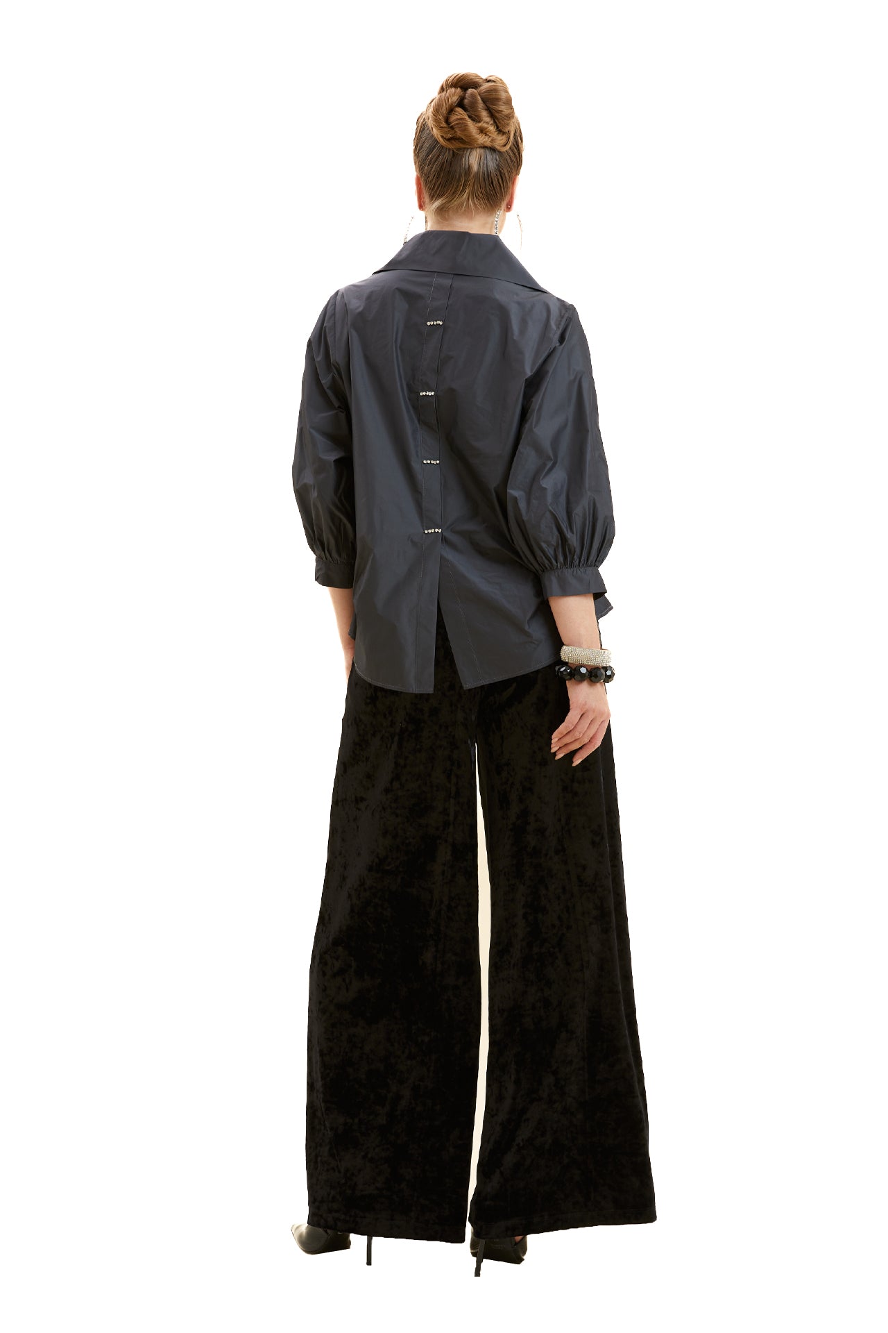 Embroidered Taffeta Blouse