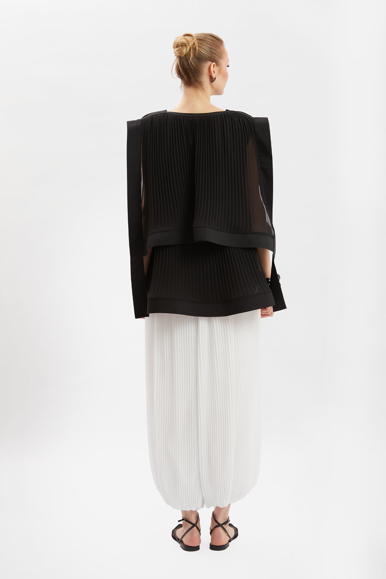 Avant-Garde Pleated Two-Piece Ensemble
