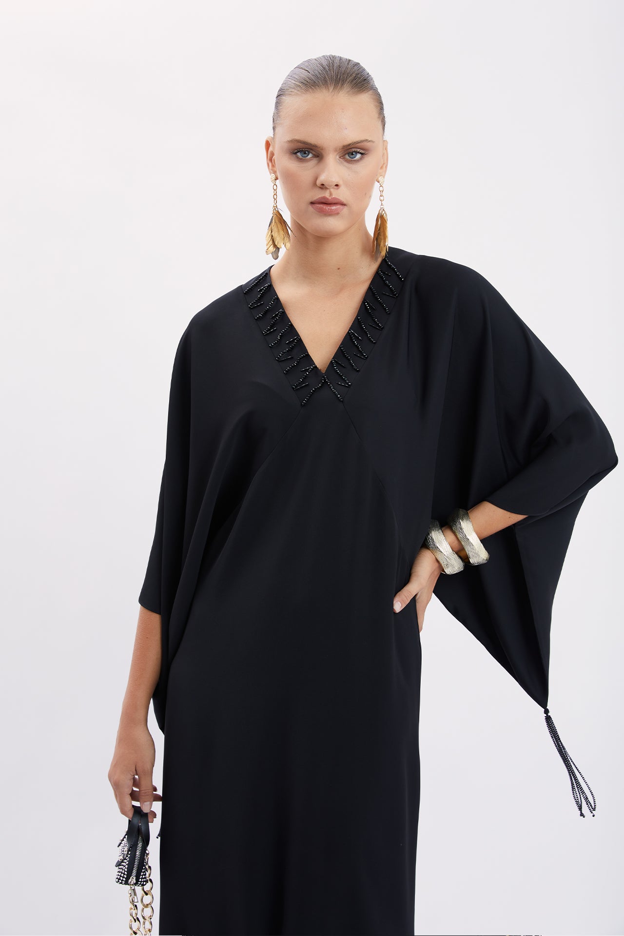 Embroidered Collar Dress