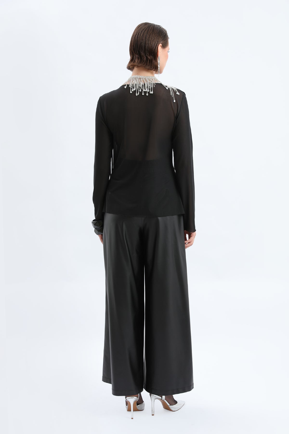Black Fringe Accent Blouse