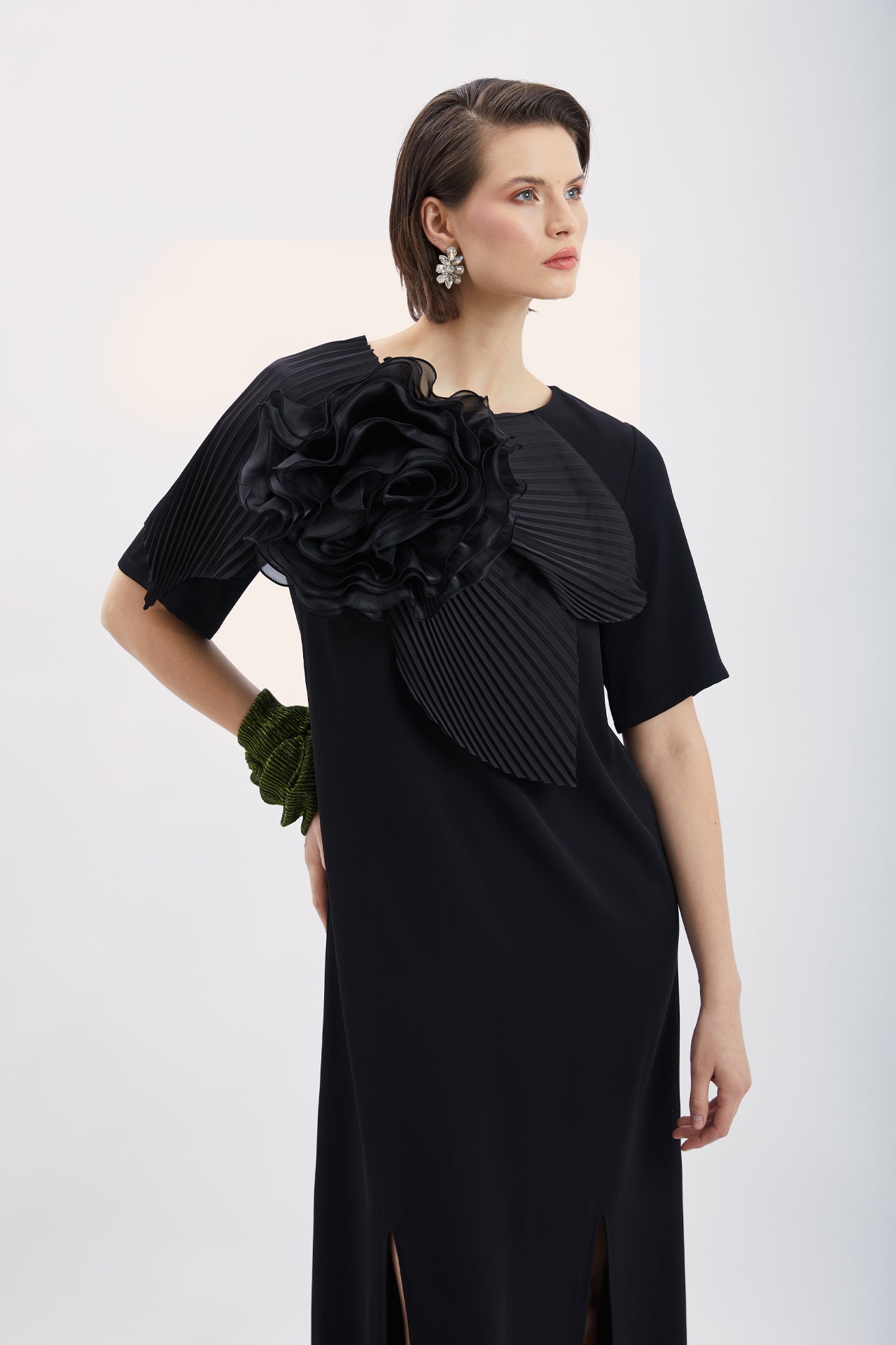Dress with Floral Accessories