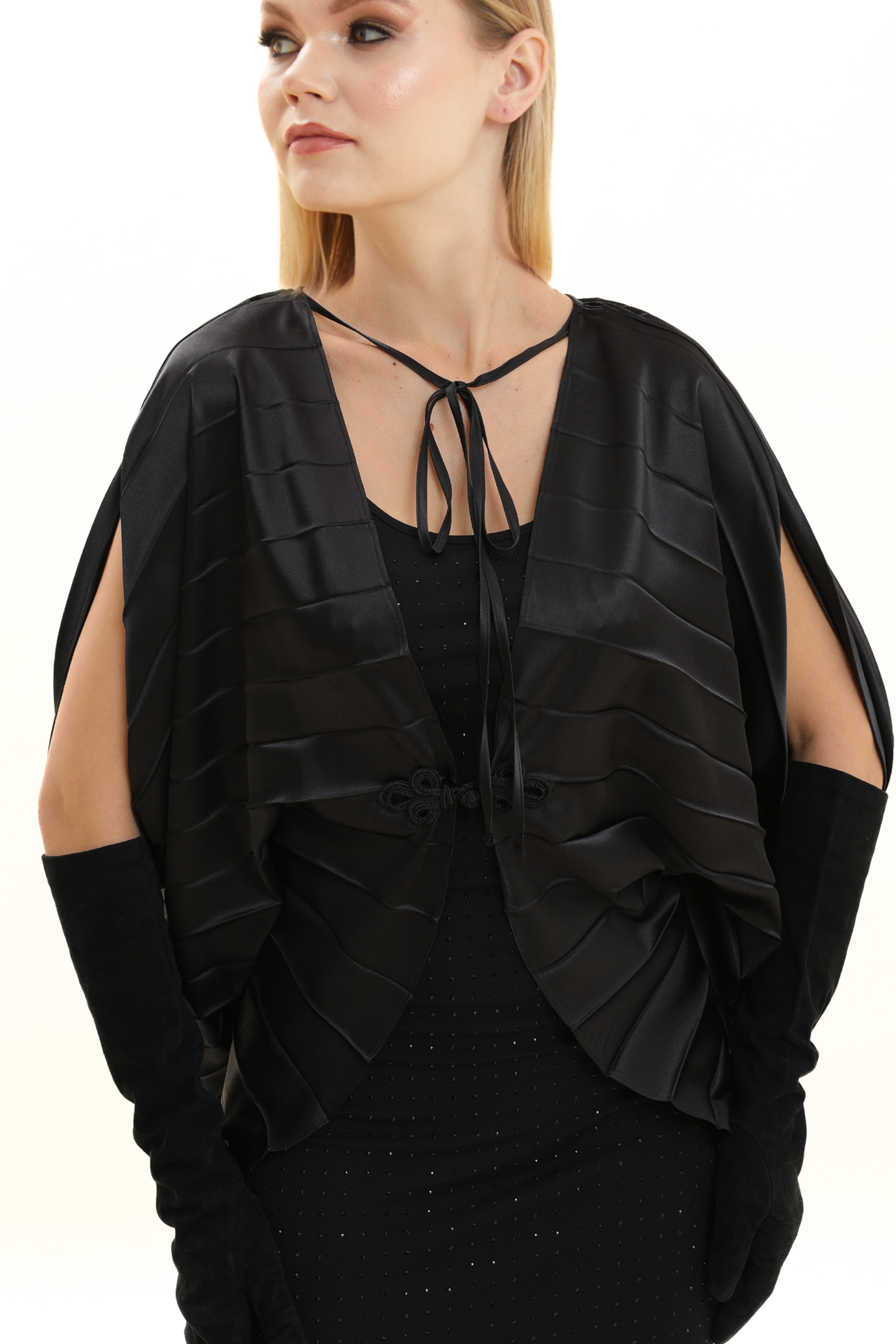 Pleated Asymmetrical Blouse