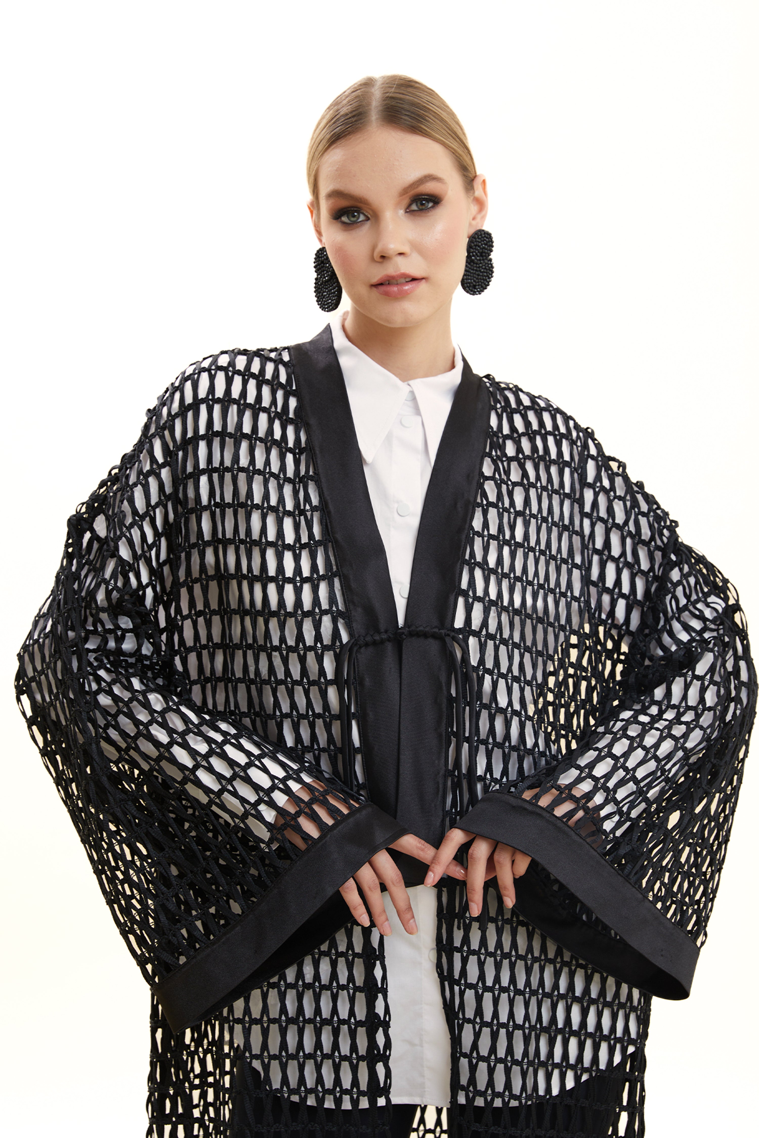 File Knitted Caftan Cape