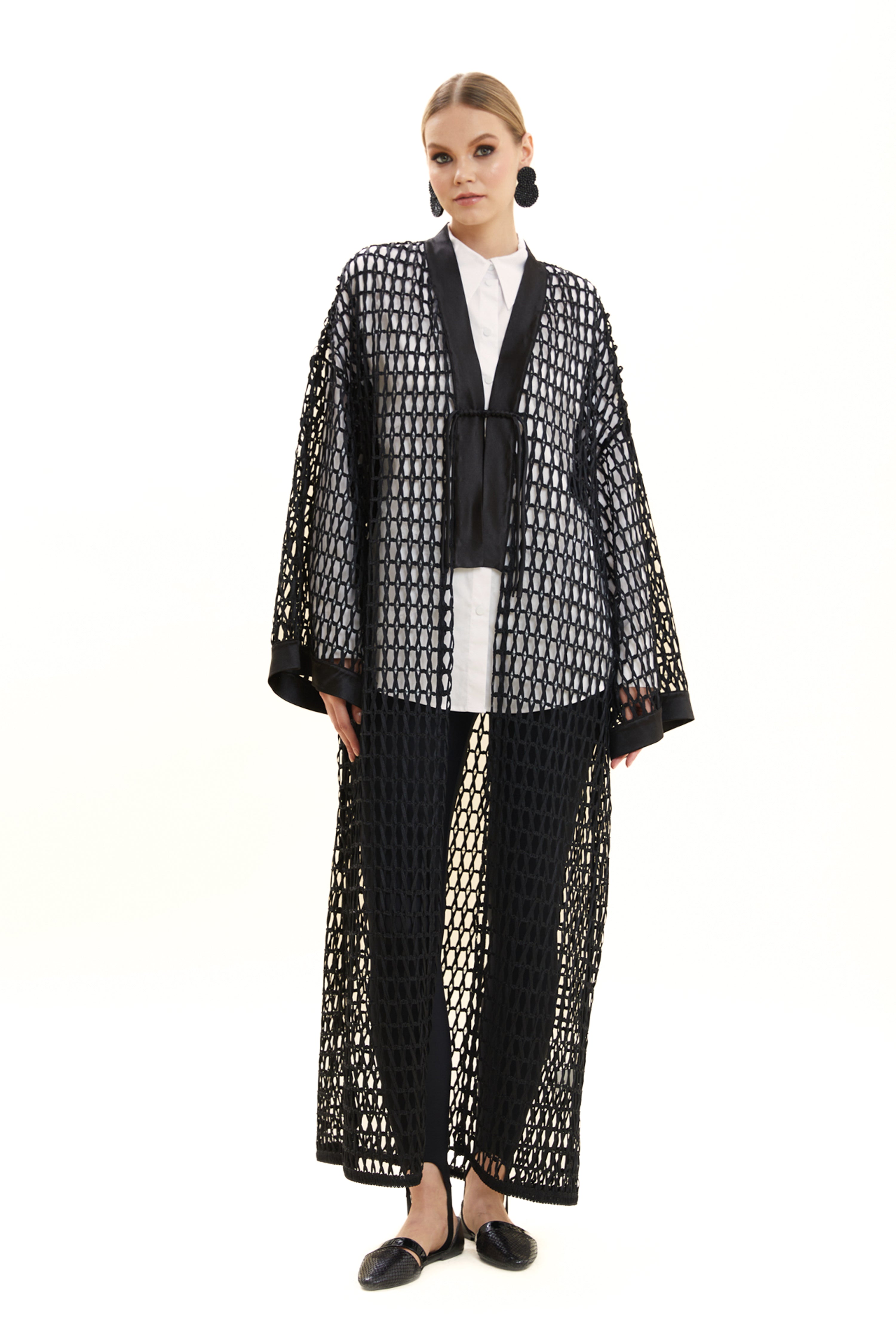 File Knitted Caftan Cape
