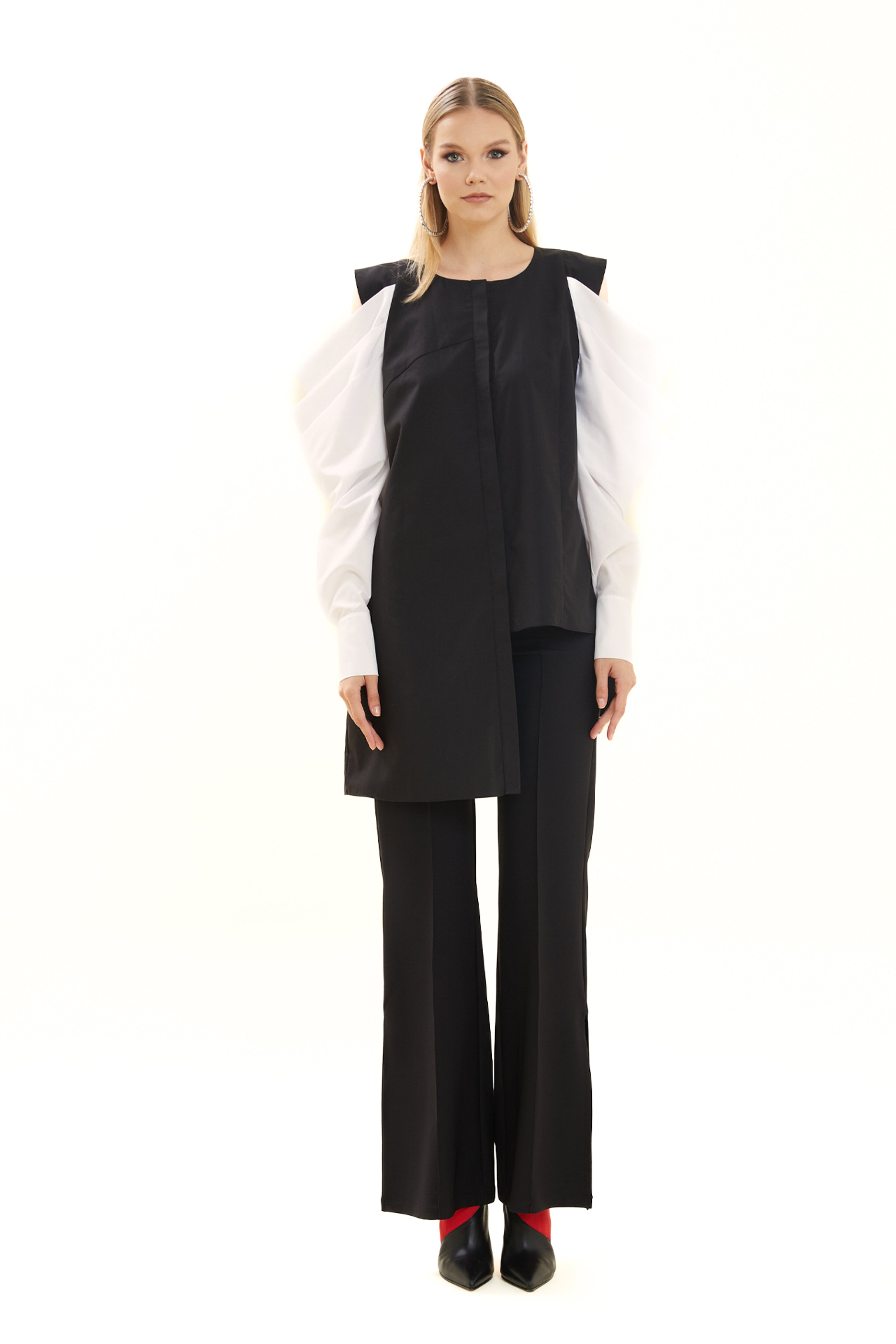 Asymmetrical Shirt with Sleeves