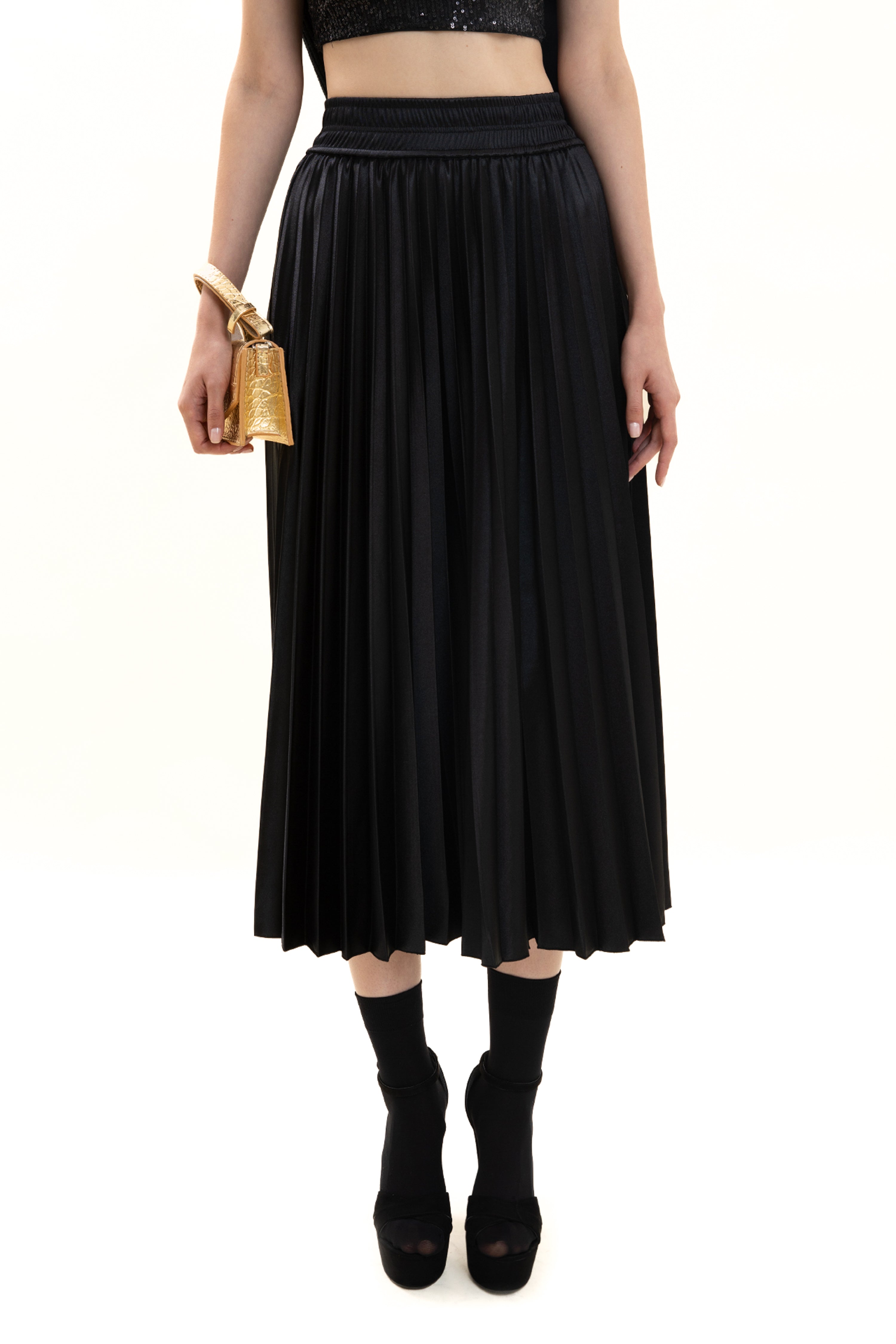Pleated Midi Skirt