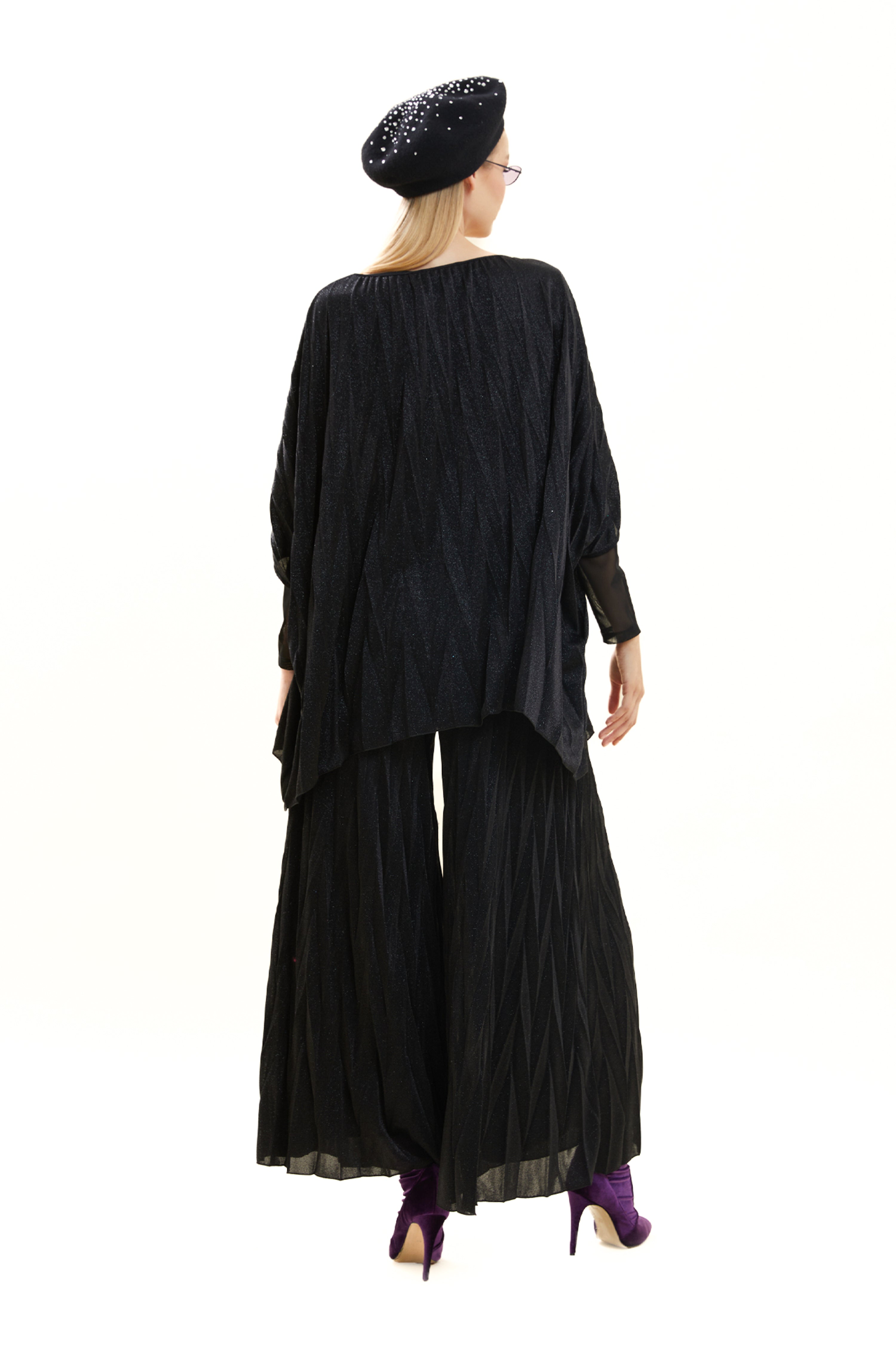 Pleated Evening Dress Set