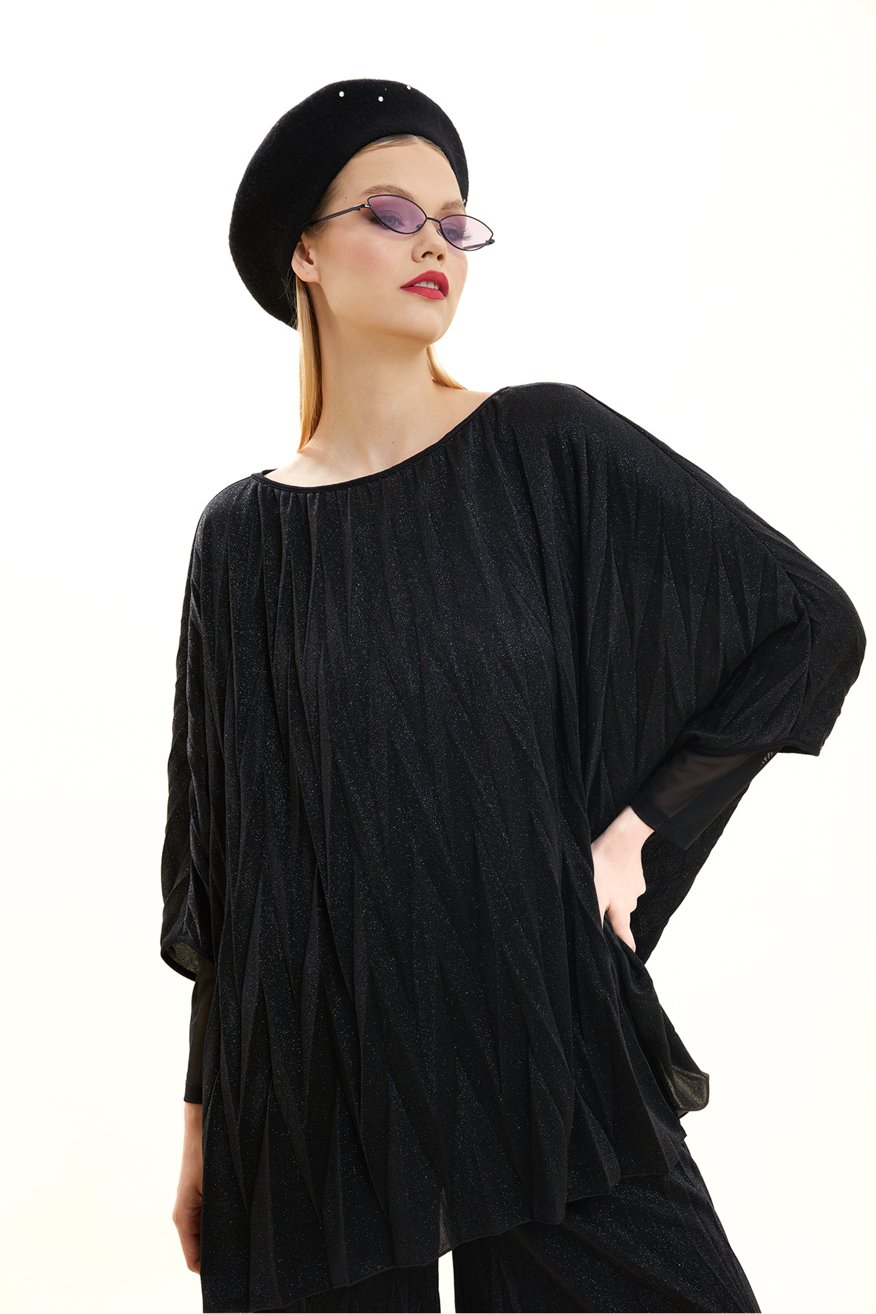 Pleated Evening Dress Set