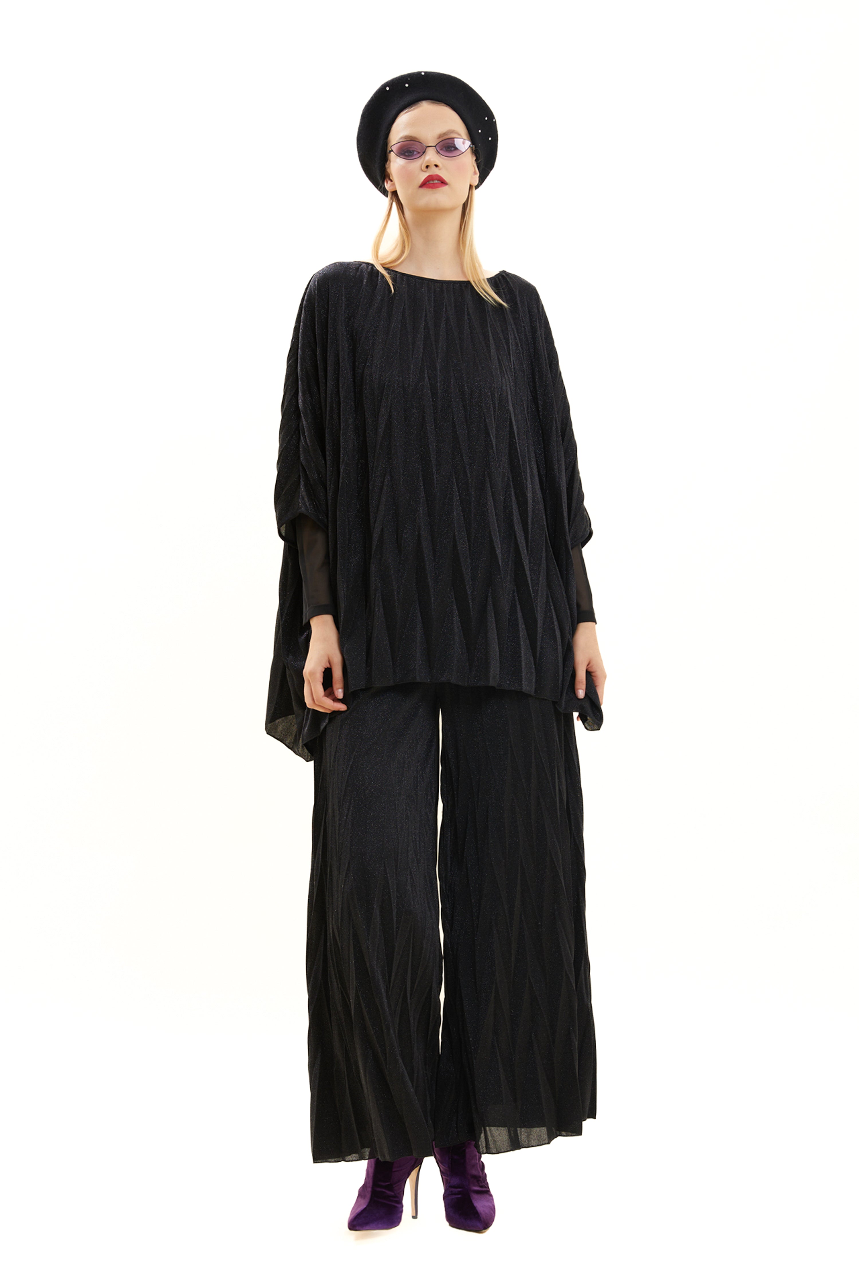 Pleated Evening Dress Set