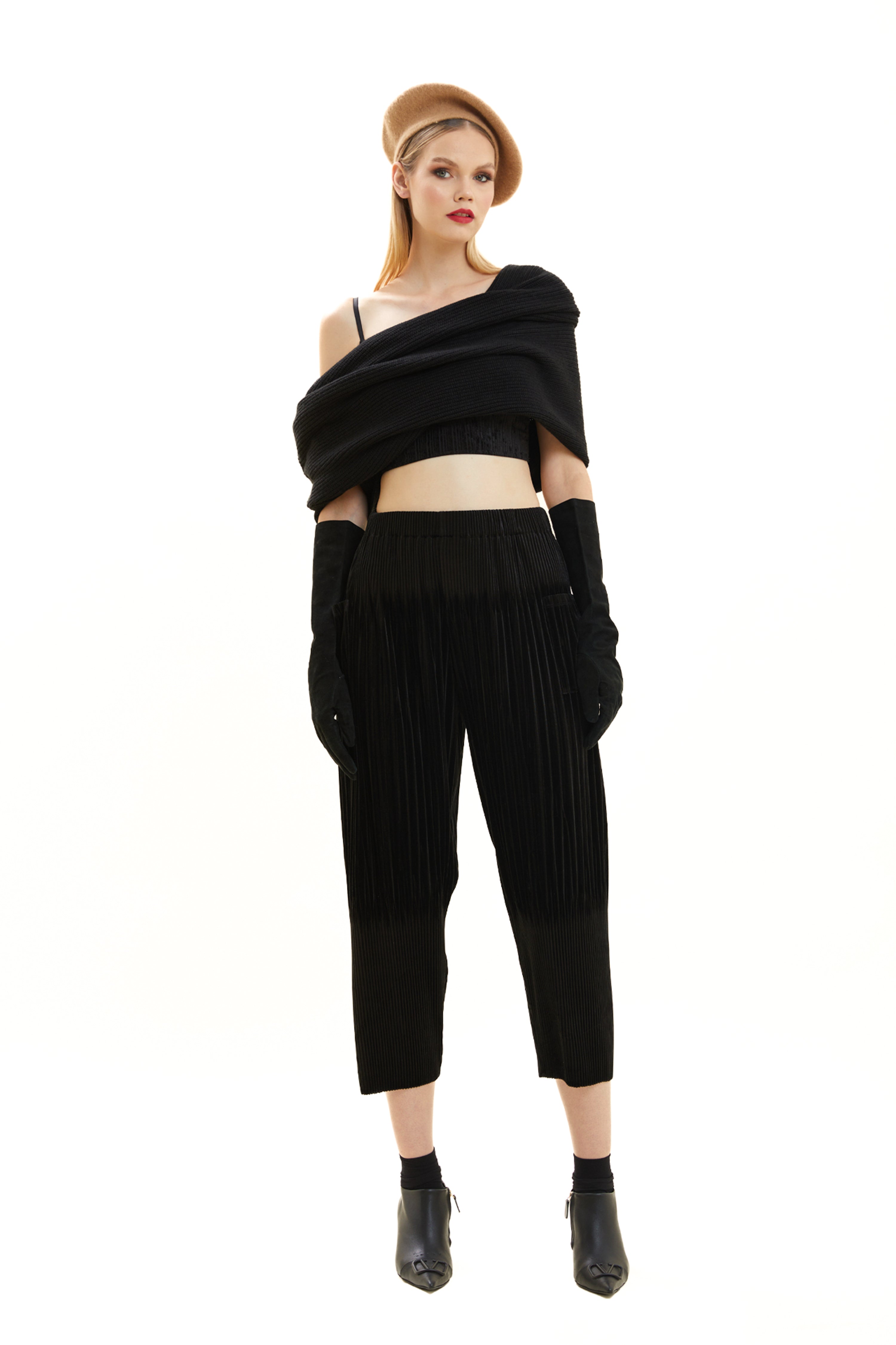 Pleated Velvet Trousers