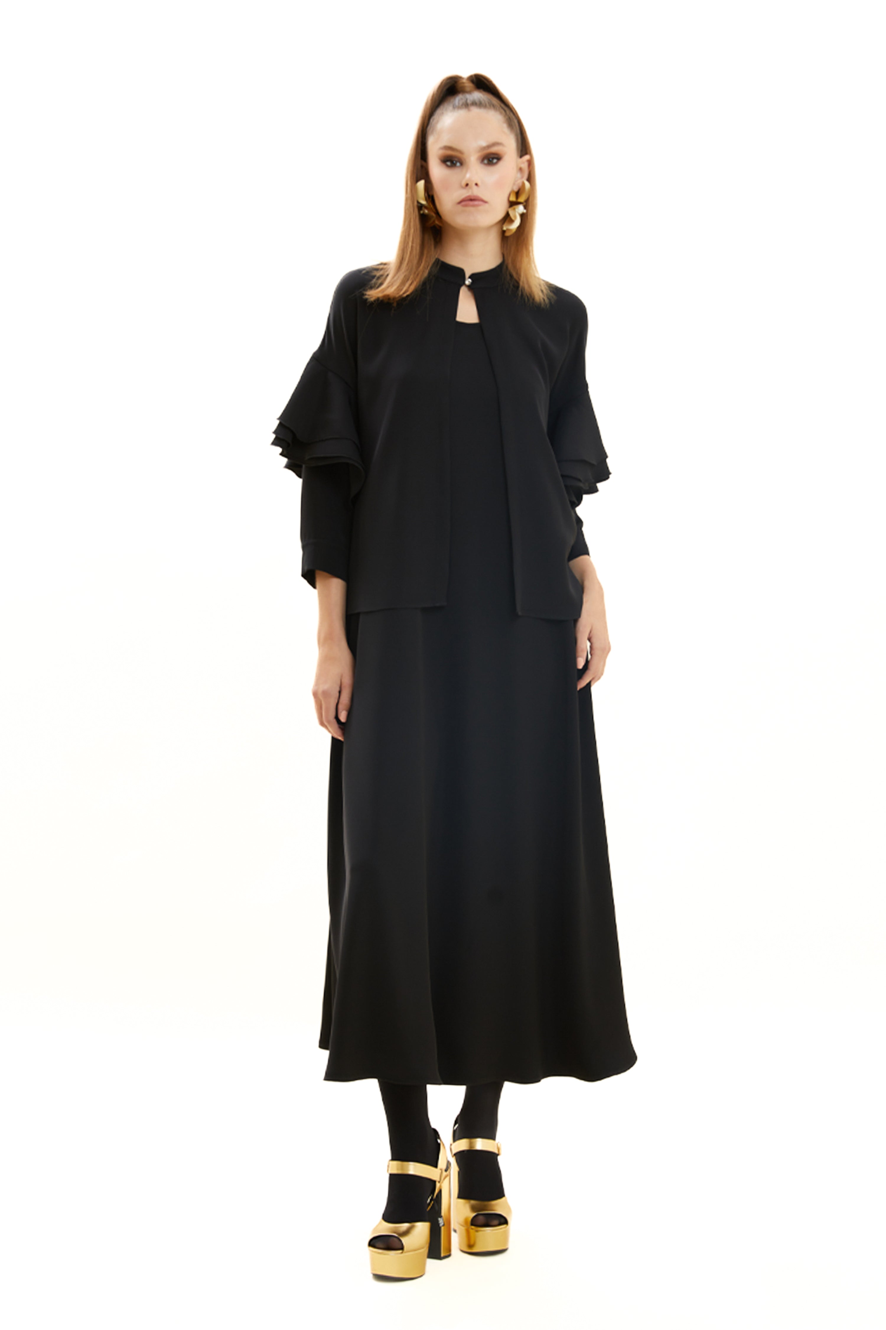 Flounce Detailed Tunic Dress
