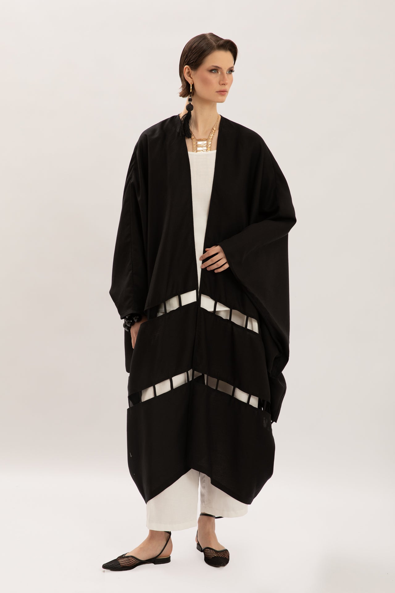 Asymmetrical Cut Linen Caftan