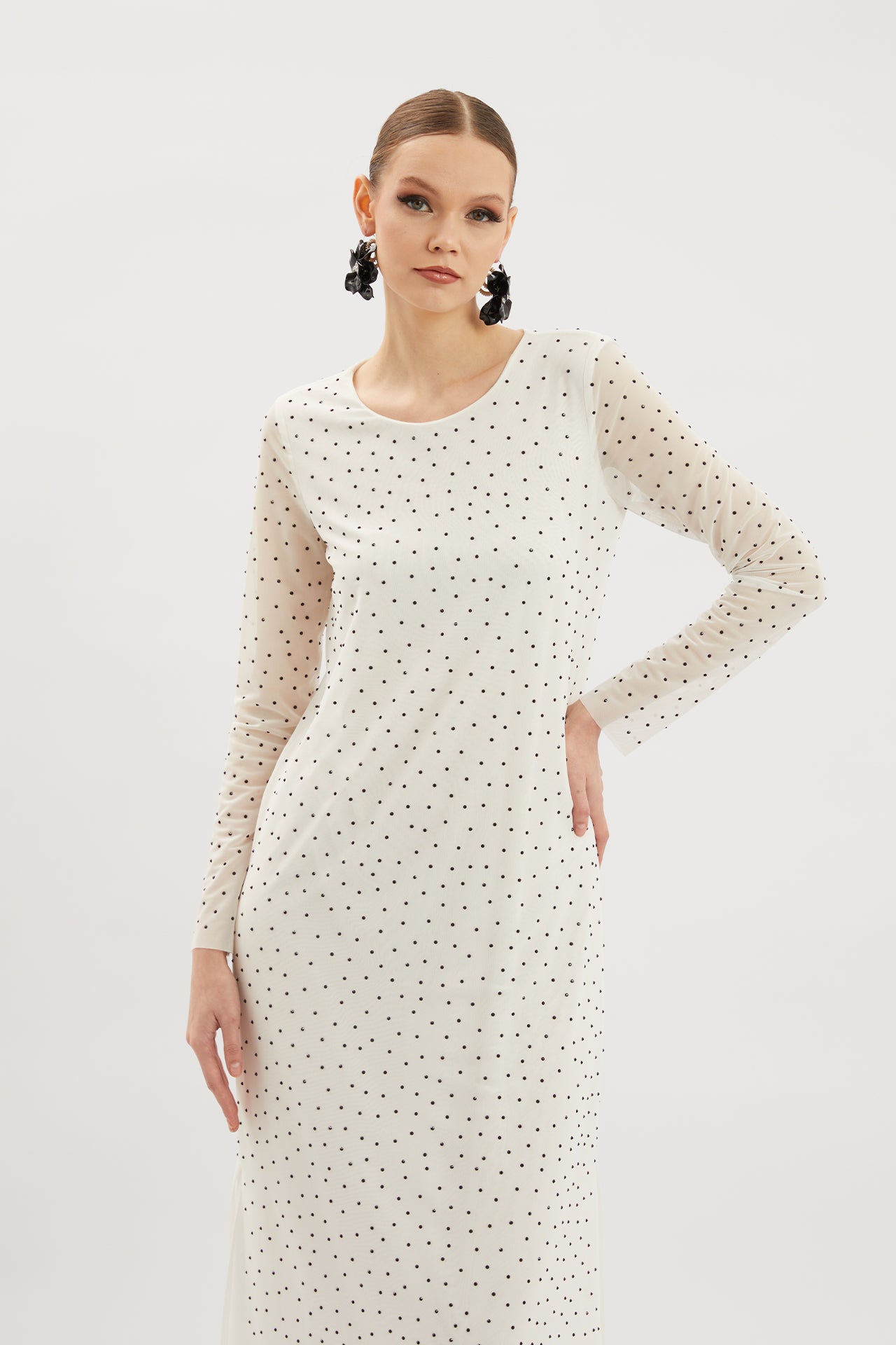 Dress with Stone Embellishing Details