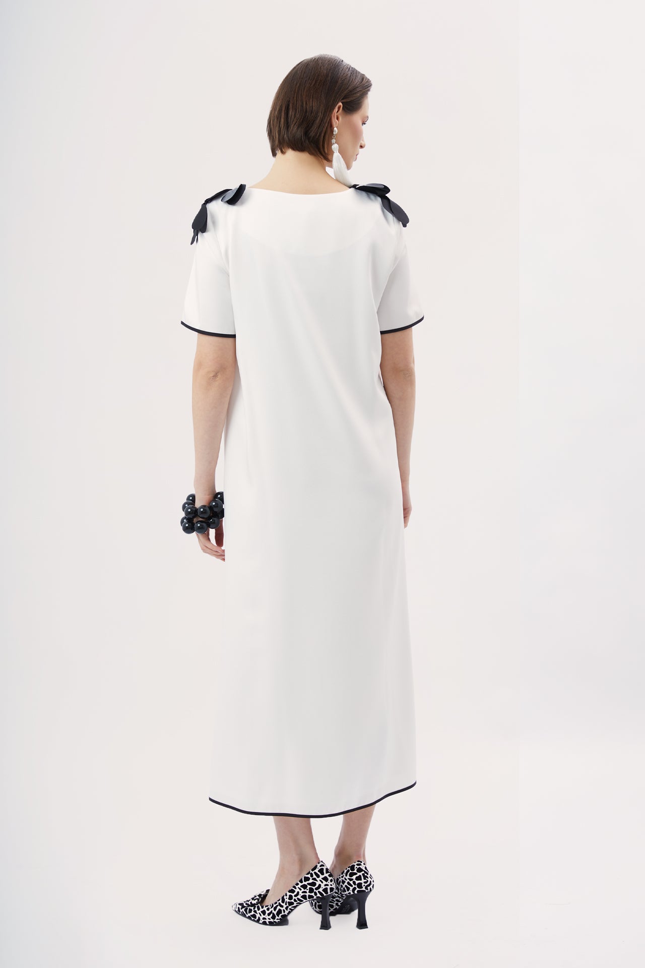 Dress with Floral Embroidered Accessories