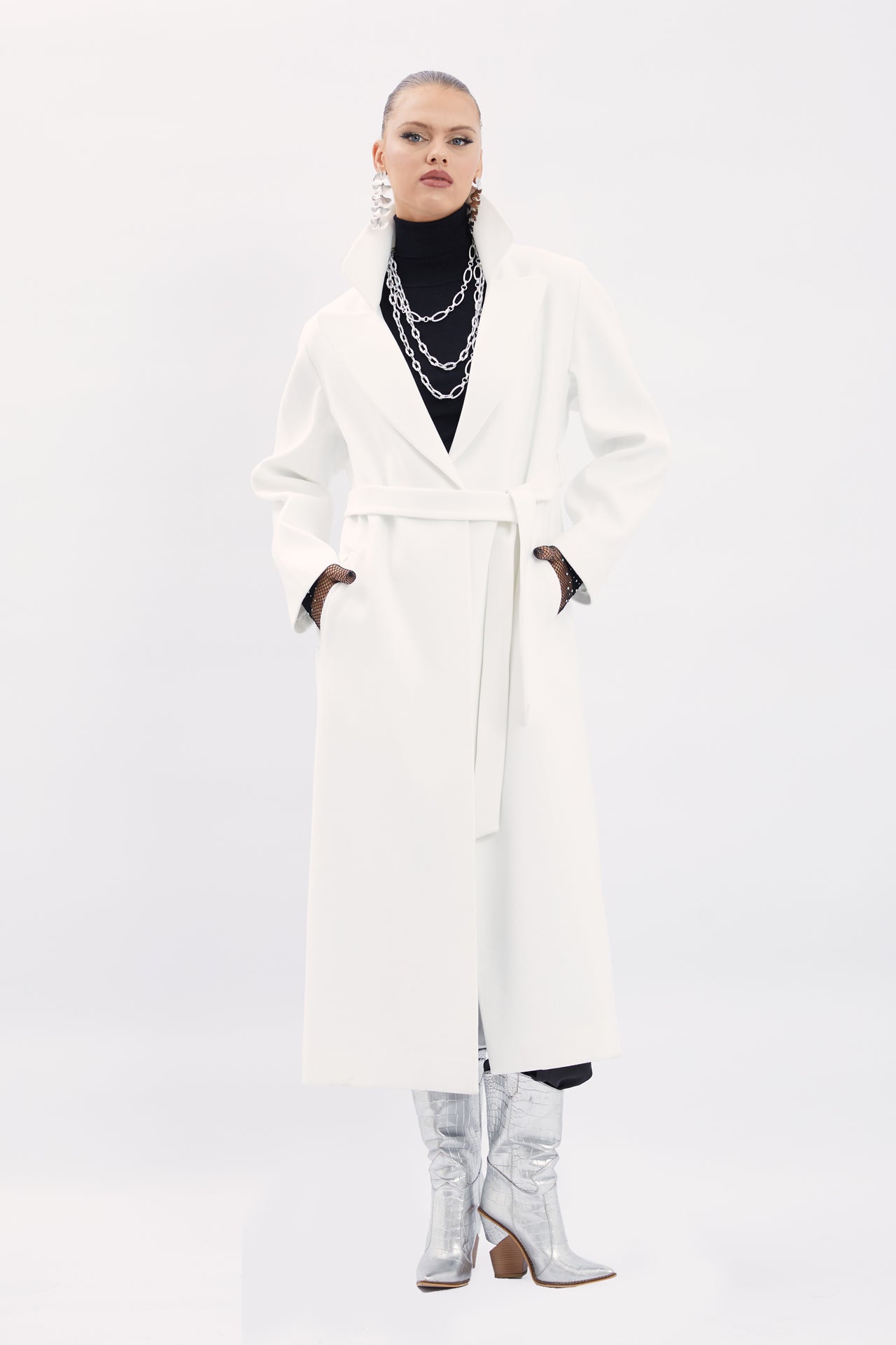 Belted Coat with Belt Detail