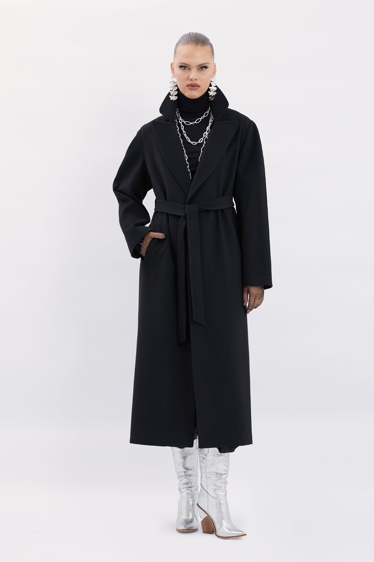 Belted Coat with Belt Detail