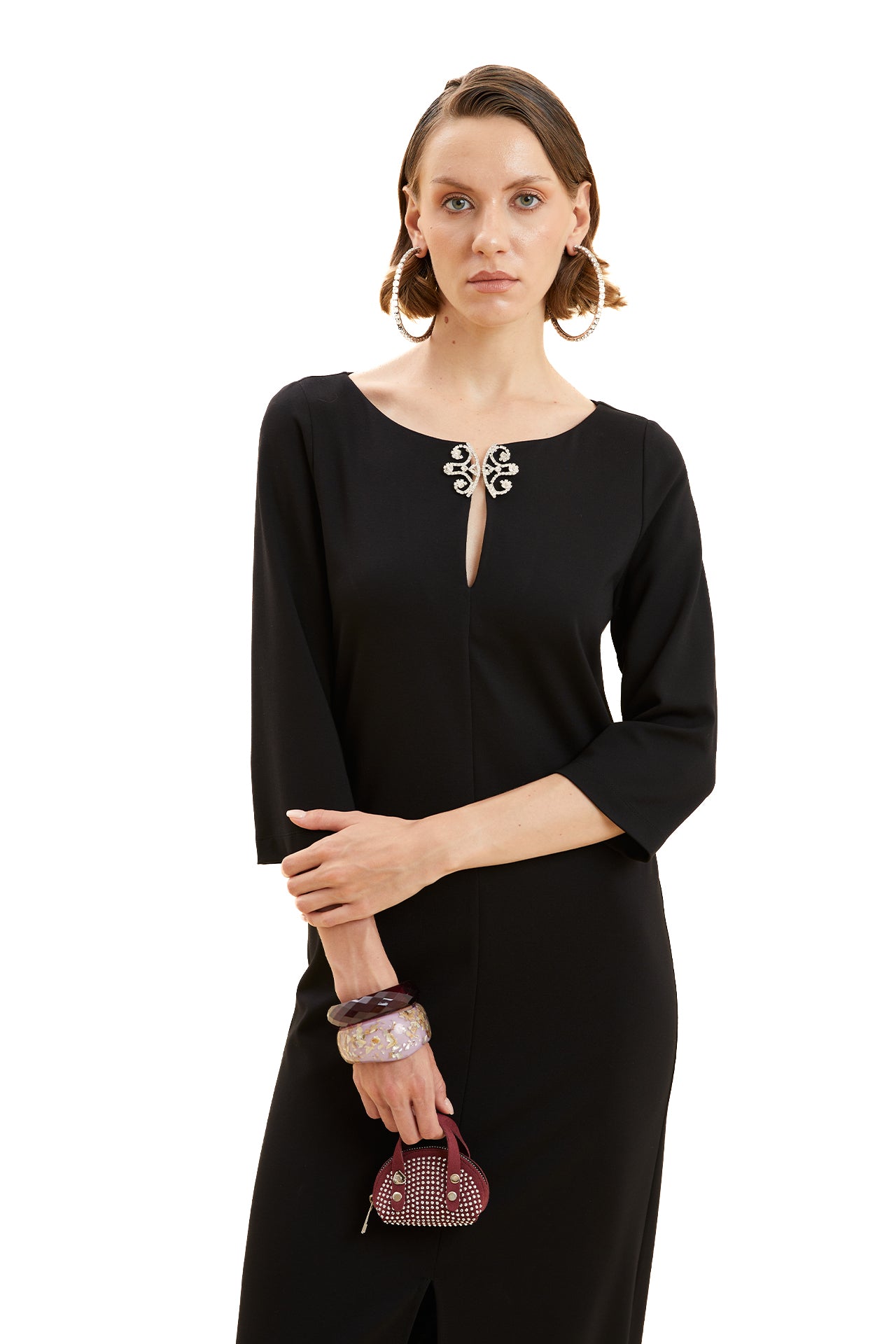 Brooch Knitted Dress