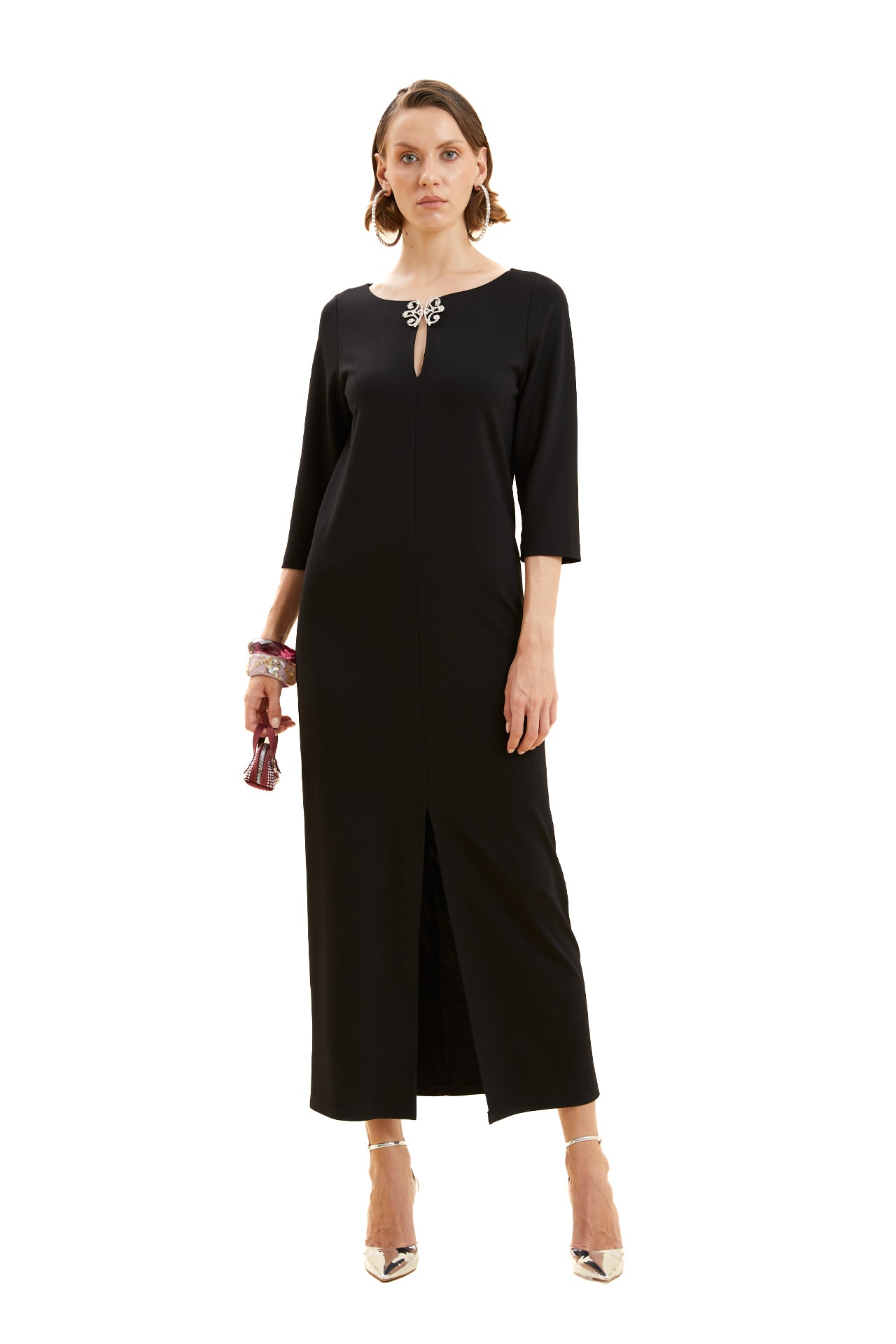 Brooch Knitted Dress