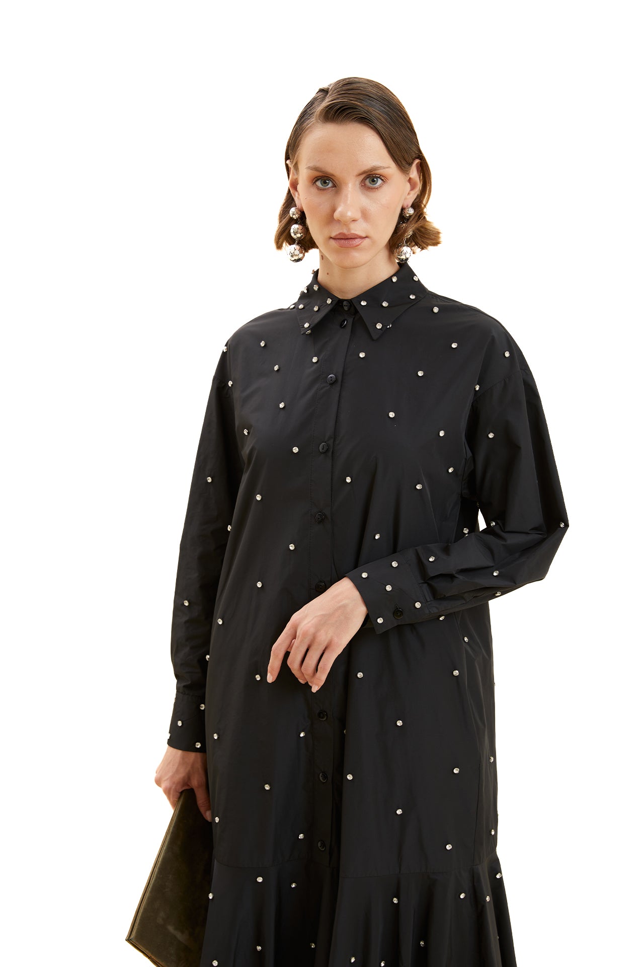 Stone Detailed Shirt Dress