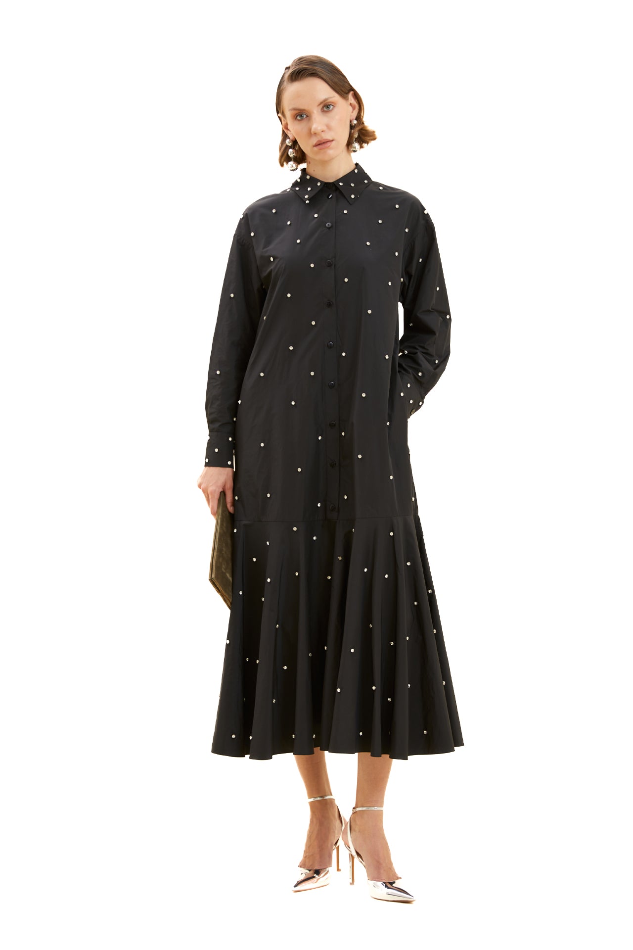 Stone Detailed Shirt Dress