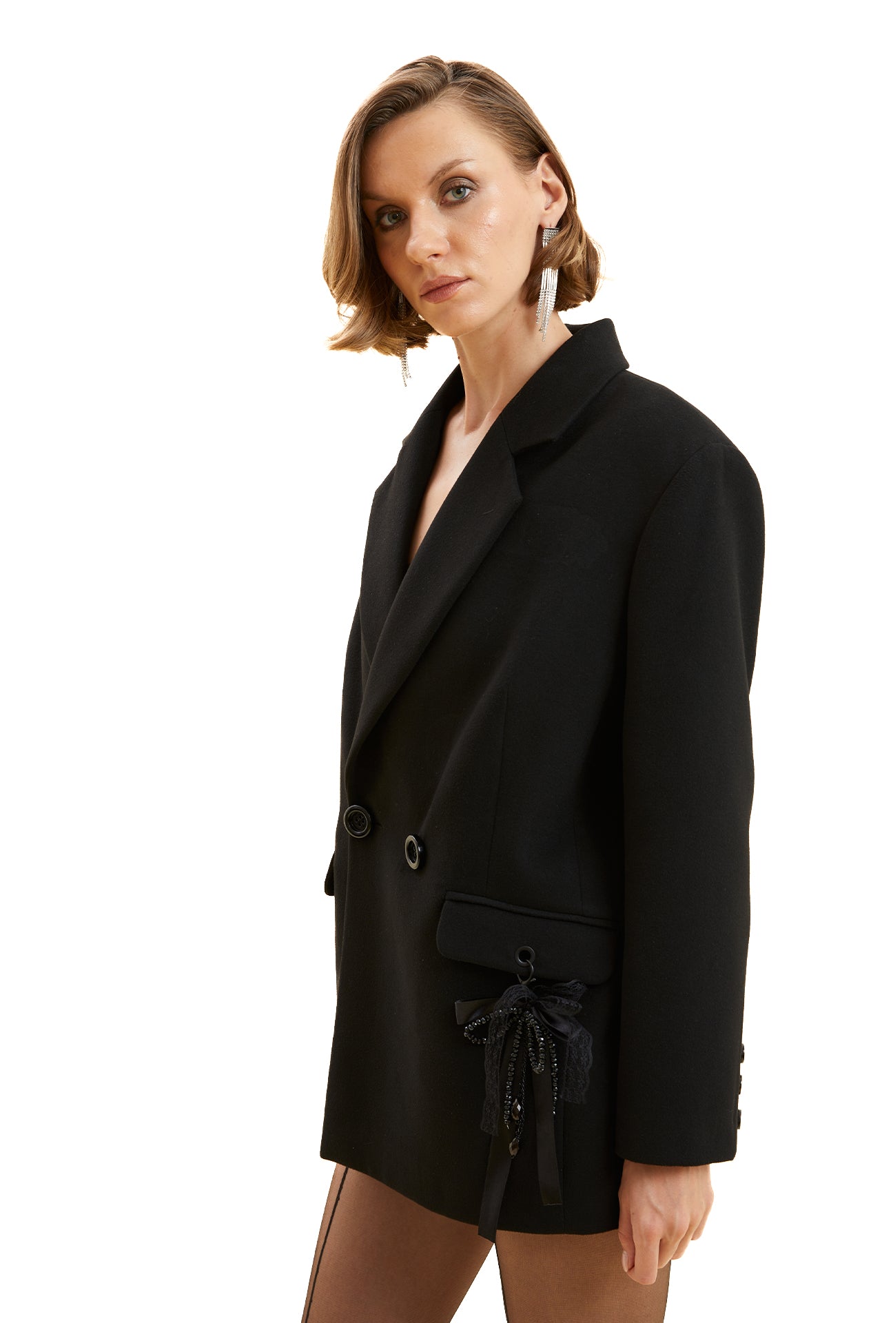 Accessorized Double-Breasted Jacket