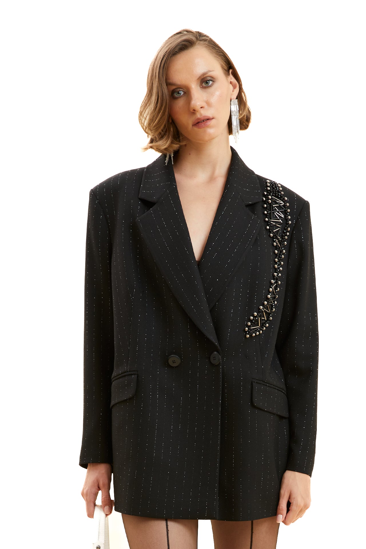 Detailed Processing Double-Breasted Jacket