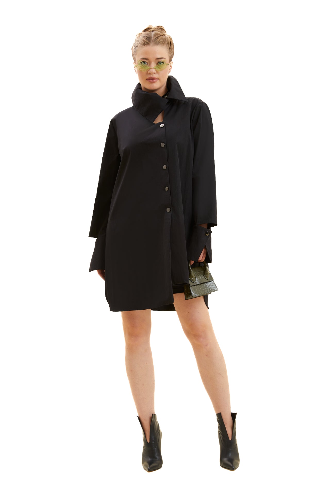 High Collar Asymmetric Shirt
