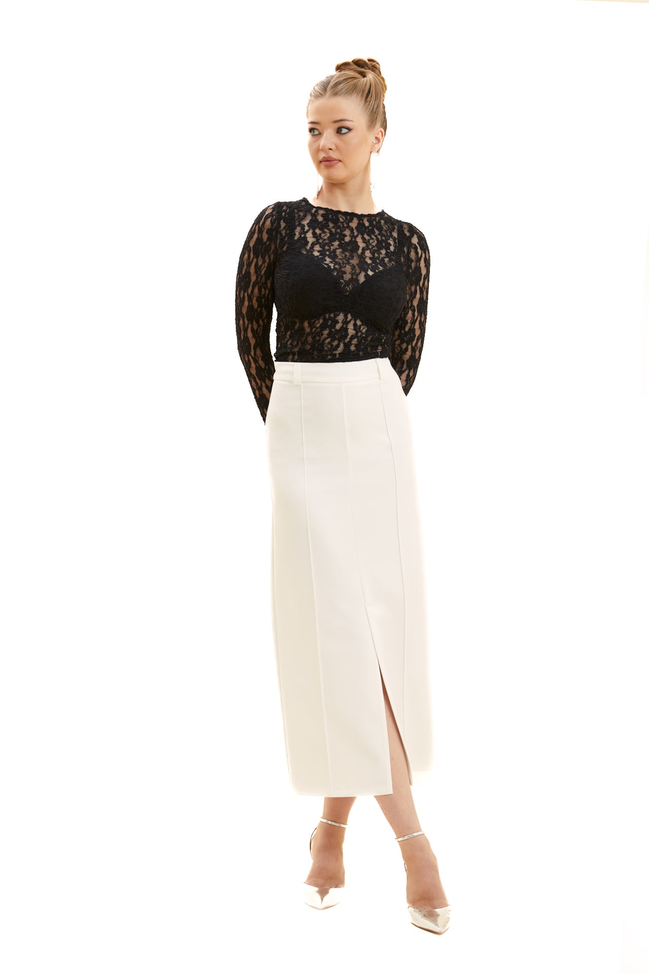 Front Slit Pencil Skirt