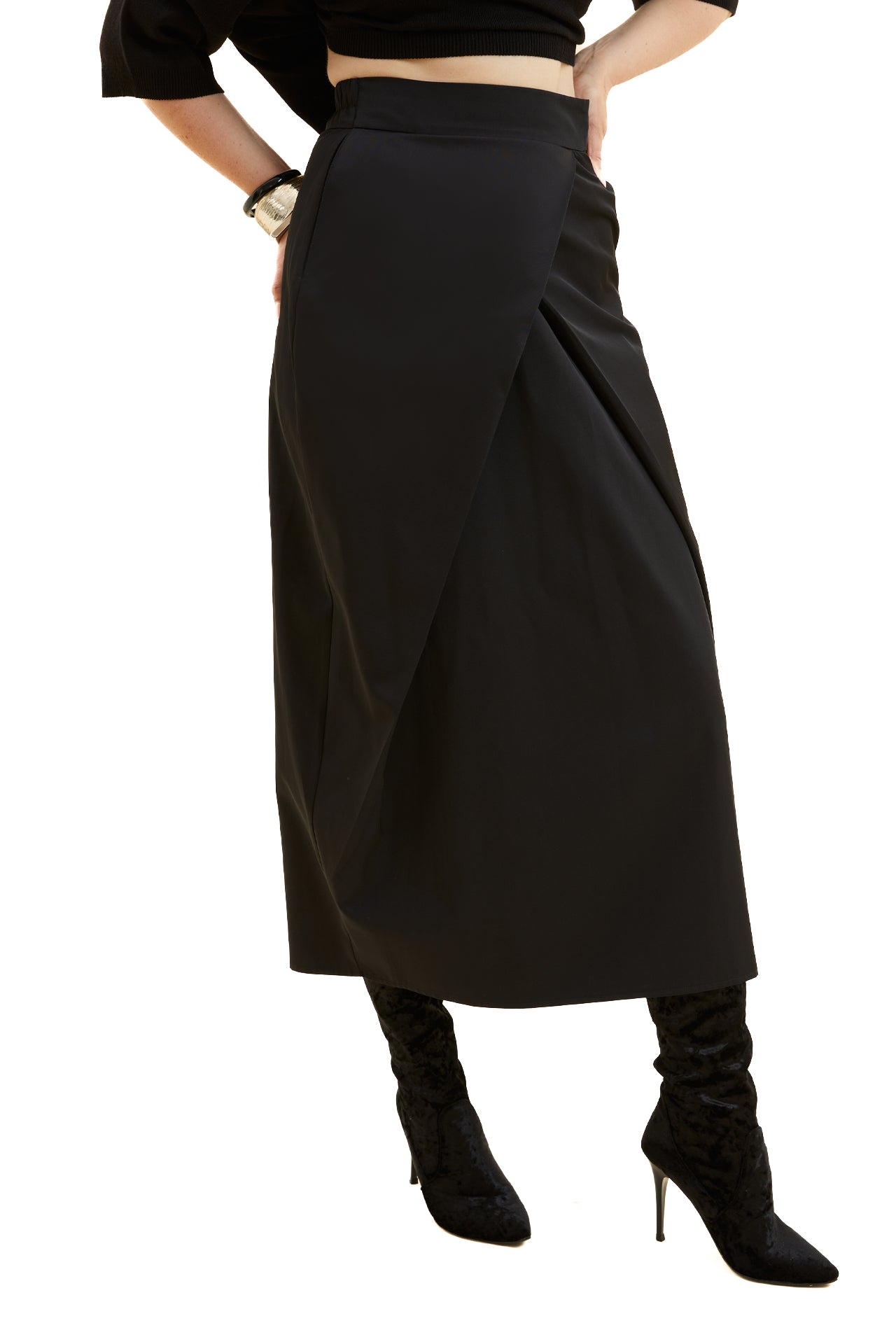 Pleated Pencil Skirt