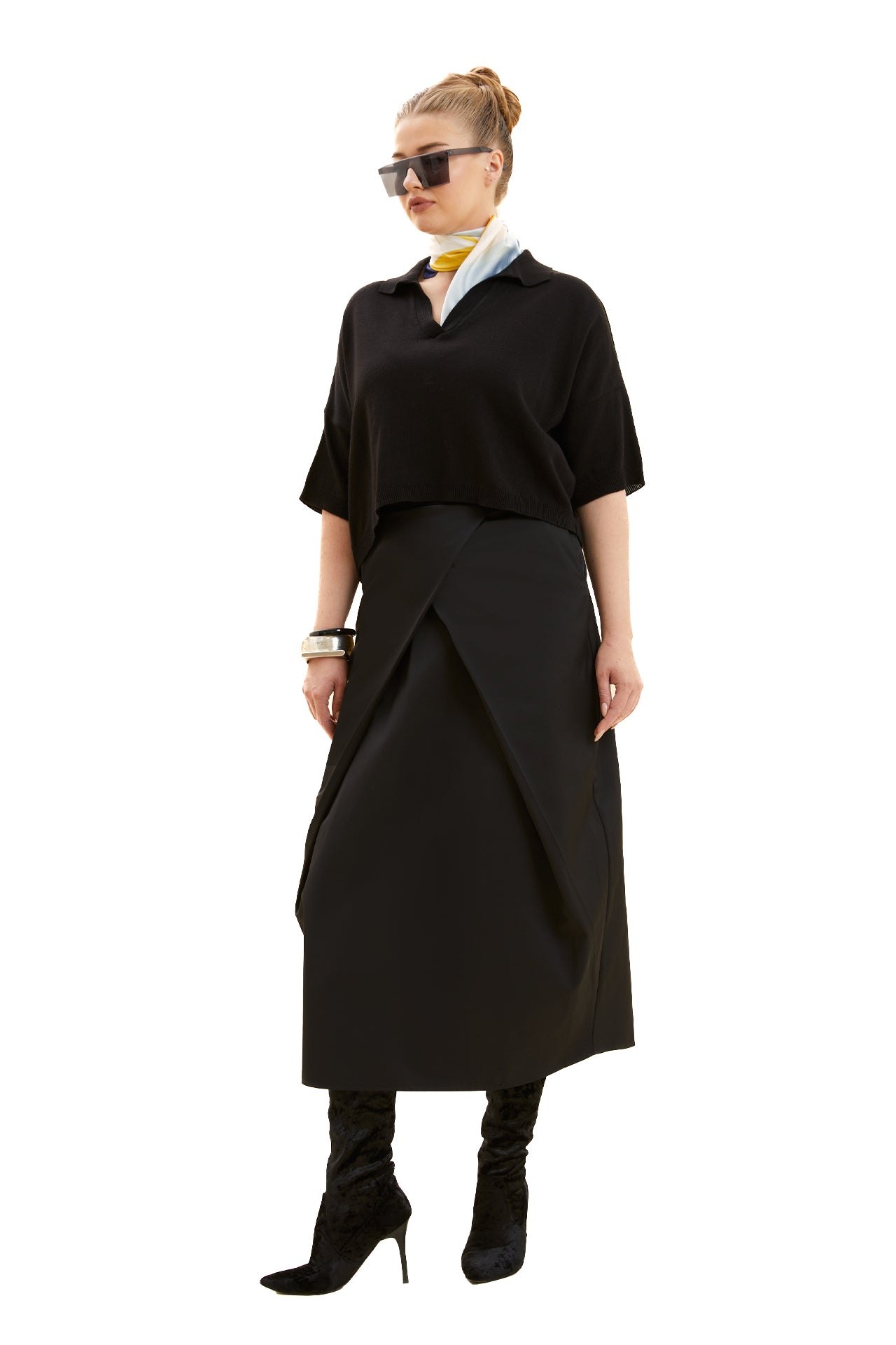 Pleated Pencil Skirt