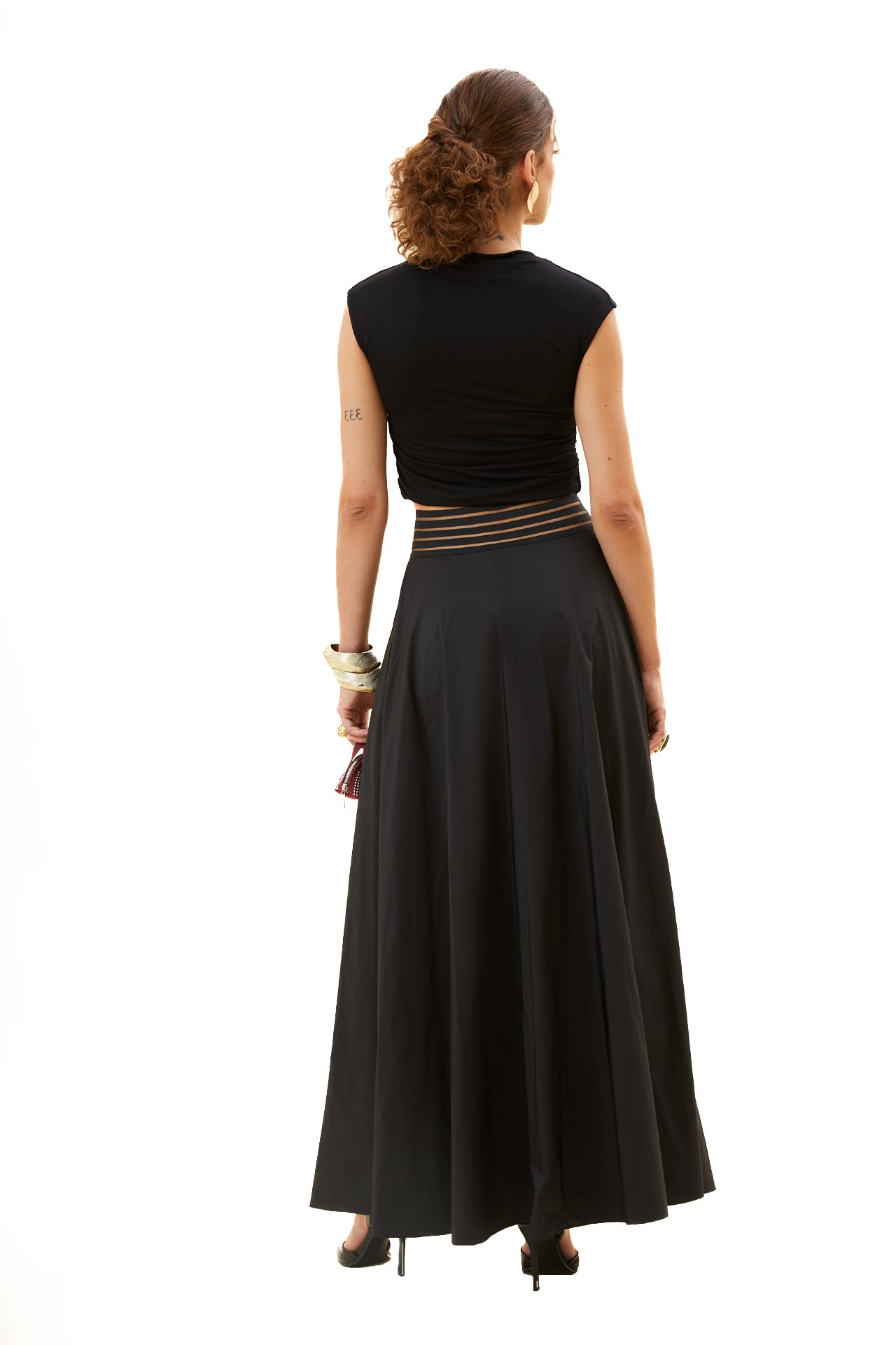 Taffeta Maxi Skirt